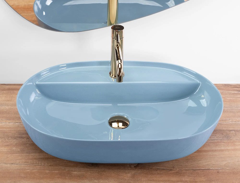 wohnwerk.idee Aufsatzwaschbecken Design-Waschbecken oval, Keramik, mit günstig online kaufen