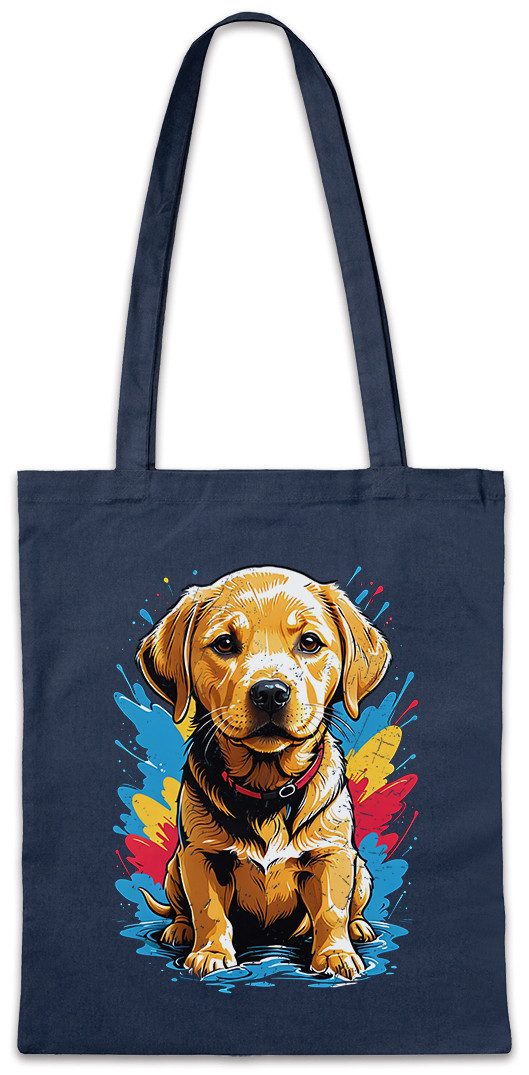 Urban Backwoods Beuteltasche Labrador Puppy Art Stofftasche Golden Retriever Welpe Hund Dog Breed (1-tlg), Pet Rasse Züchter Fan