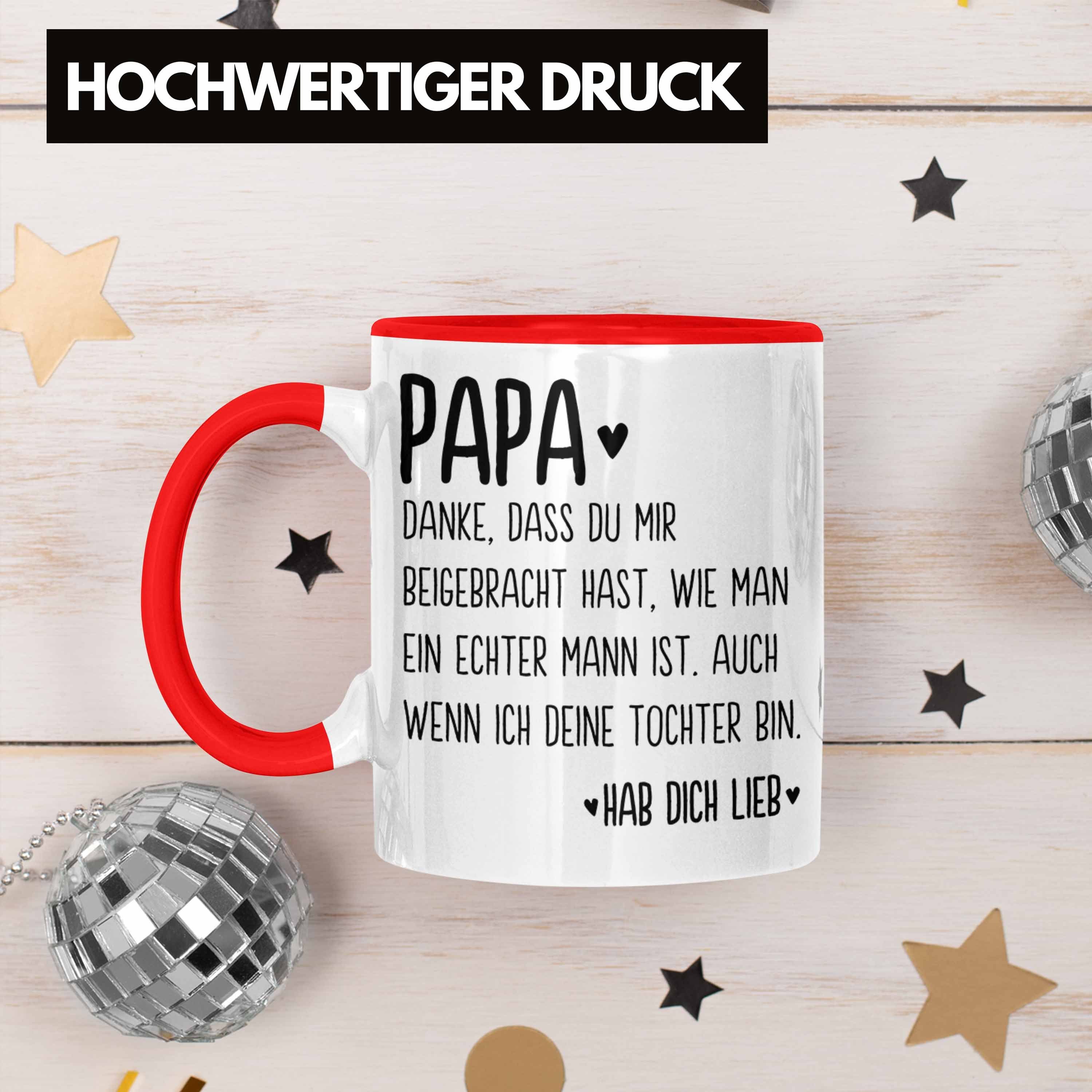 Vatertag Spruch Geschenk Geschenkidee von Tasse Papa - Trendation Trendation Rot Kaffeetasse Vater Tochter Sprüche Tasse