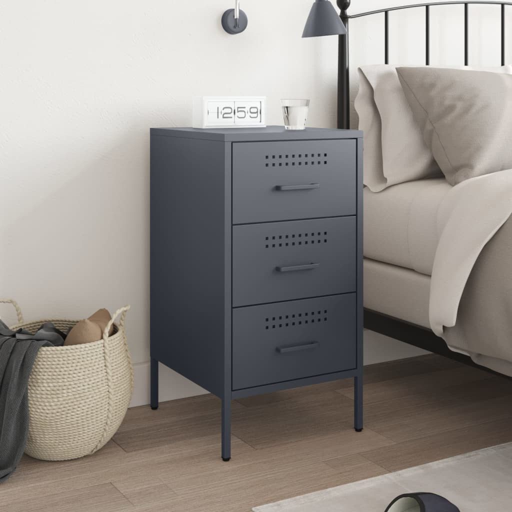 vidaXL Nachttisch Nachttisch Anthrazit 36x39x68 cm günstig online kaufen