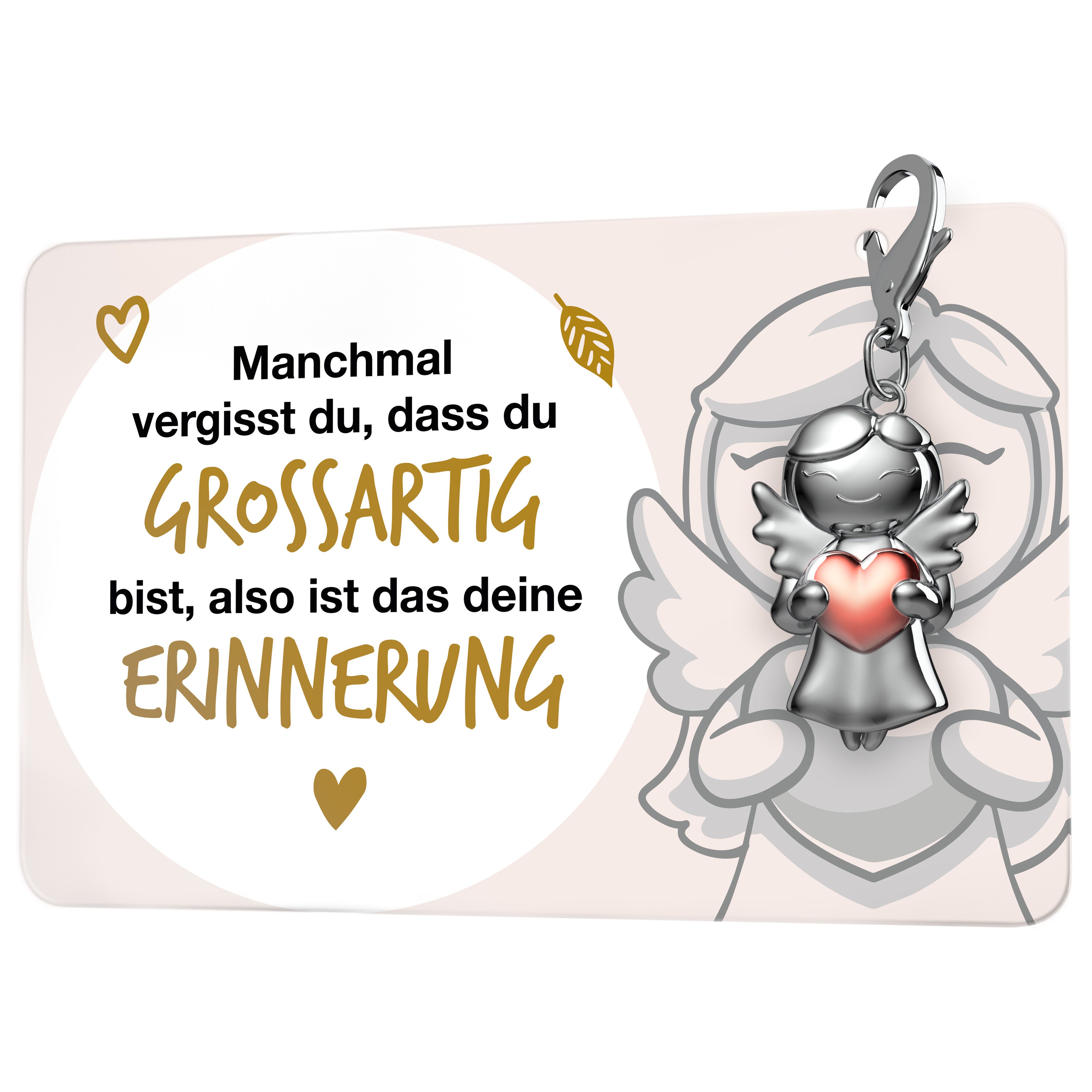 Schlüsselanhänger Schutzengel Star mit Herz & Geschenkkarte mit liebevoller Botschaft