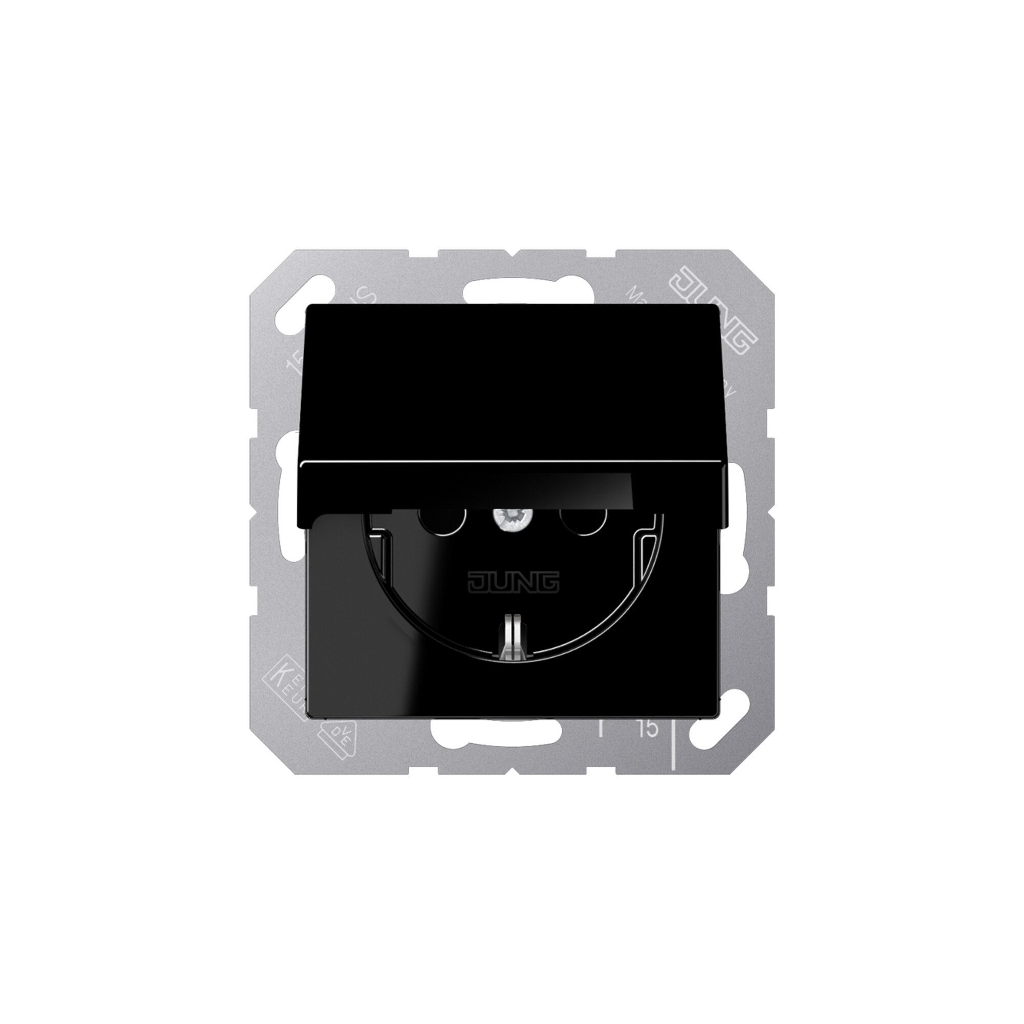 JUNG Schuko-Stecker Jung SCHUKO-Steckdose 16A 250V Klappdeckel A 1520 KL SW