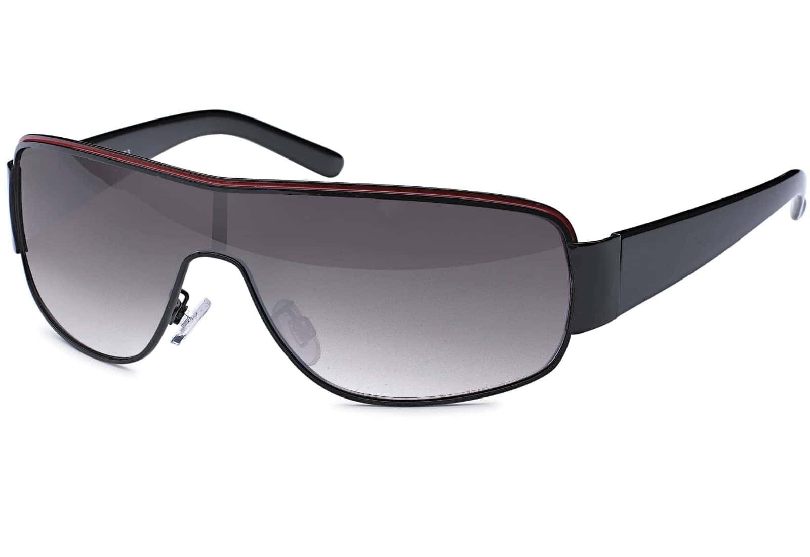 Monoscheiben (1-St) BEZLIT mit Monoscheibensonnenbrille Eyewear Sonnenbrille schwarzen Linsen Herren