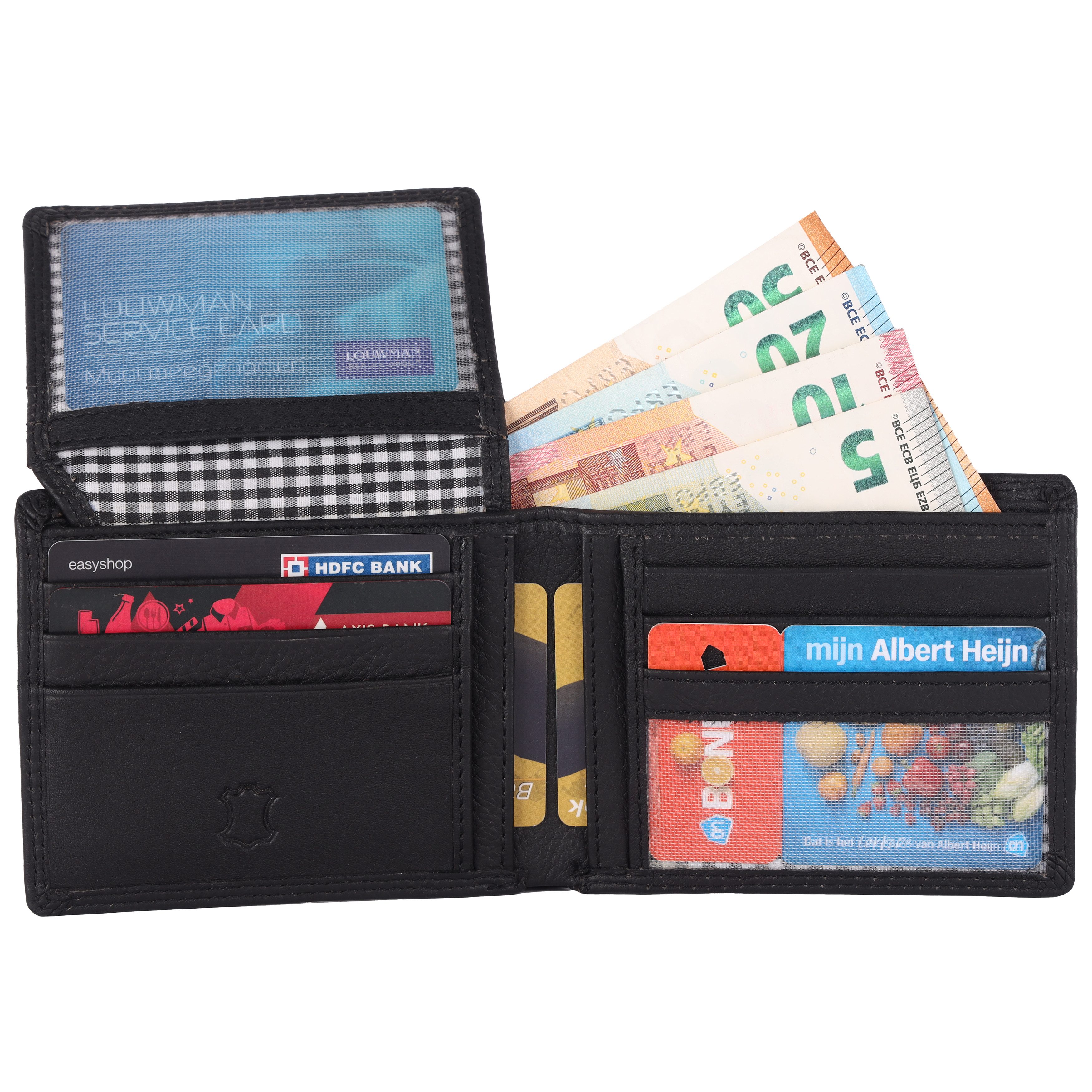 Manza Mini Geldbörse Geldbörse Herren Querformat Portemonnaie Echtes Leder RFID Börse