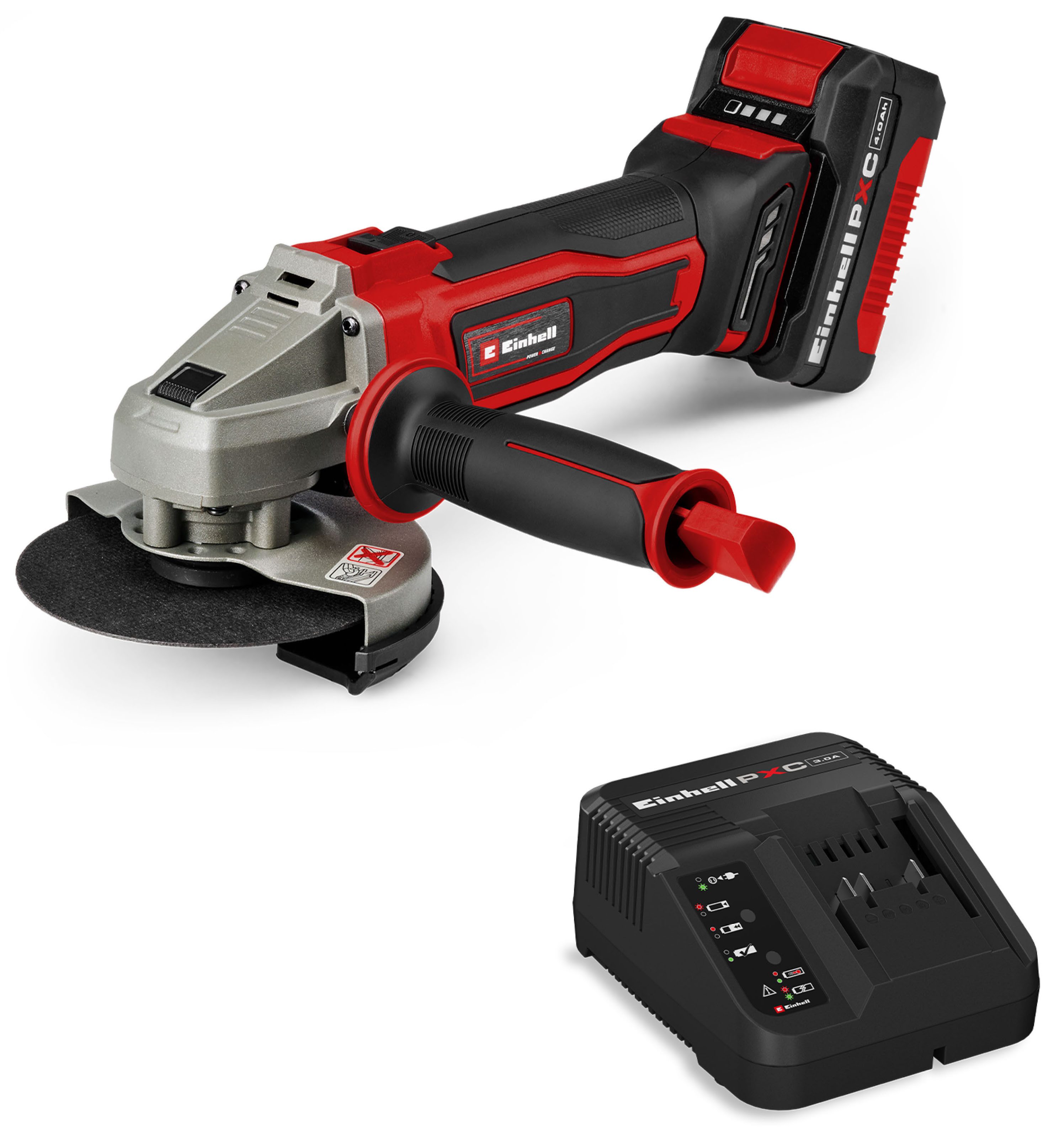 Einhell Akku-Winkelschleifer TE-AG 18/125-2 Li (1x 4,0 Ah), (Set), inkl. 4,0 Ah Akku und Ladegerät