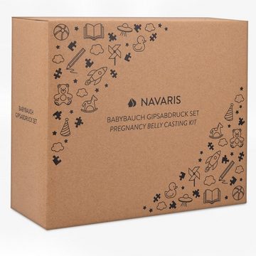 Navaris Modelliermasse Babyschwangerschafts-Abdruck-Set - inkl. Handschuh und Farbe (1-tlg)