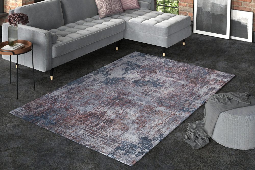 riess-ambiente Teppich MODERN ART 230x160cm blau terrakotta, rechteckig, Höhe: 5 mm, Wohnzimmer · Schlafzimmer · Flachgewebe · Outdoor · Modern Design