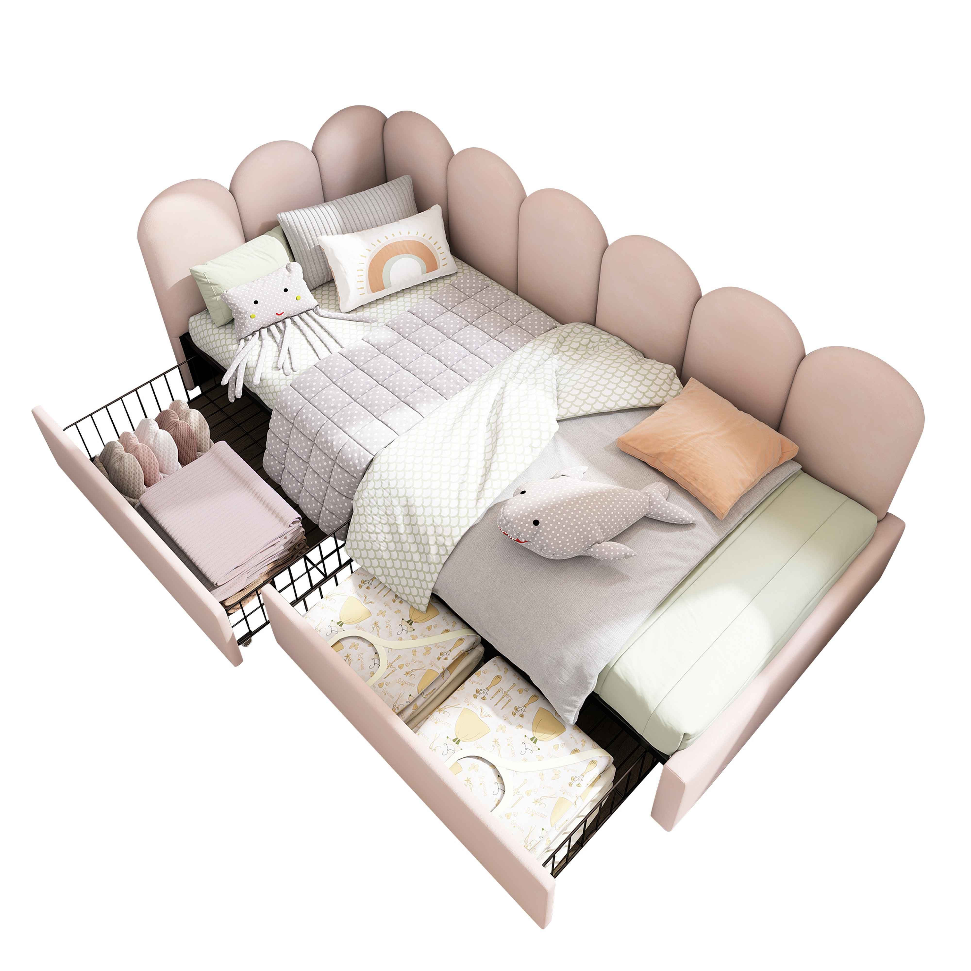 BlingBin Einzelbett Polsterbett Stauraumbett Tagesbett 90×190/200cm günstig online kaufen