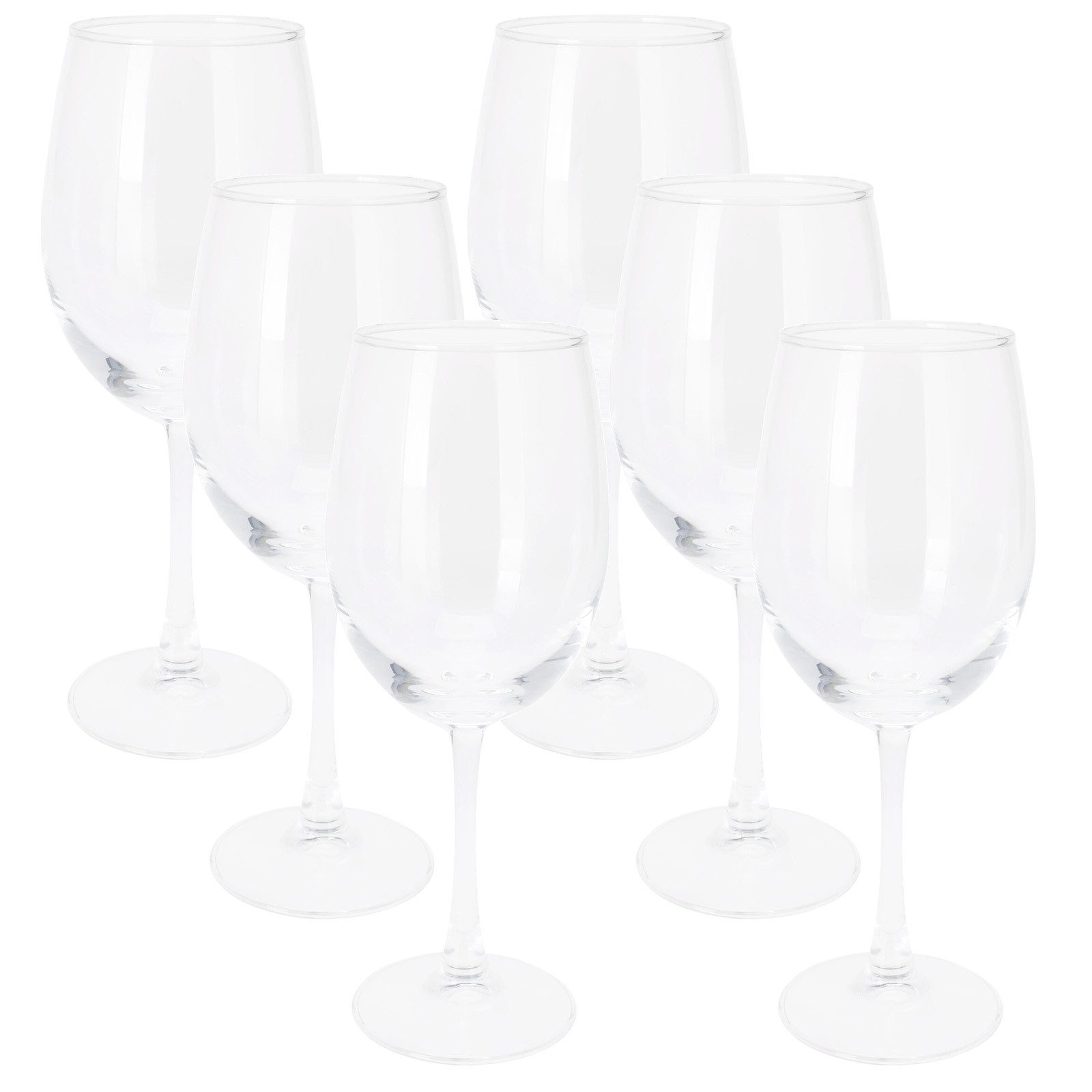 Koopman Weinglas Transparent 465 ml 6 er Set, 6-tlg., Glas, 6tlg, Rotweinglas, Glas, Weißweinglas, 22cm