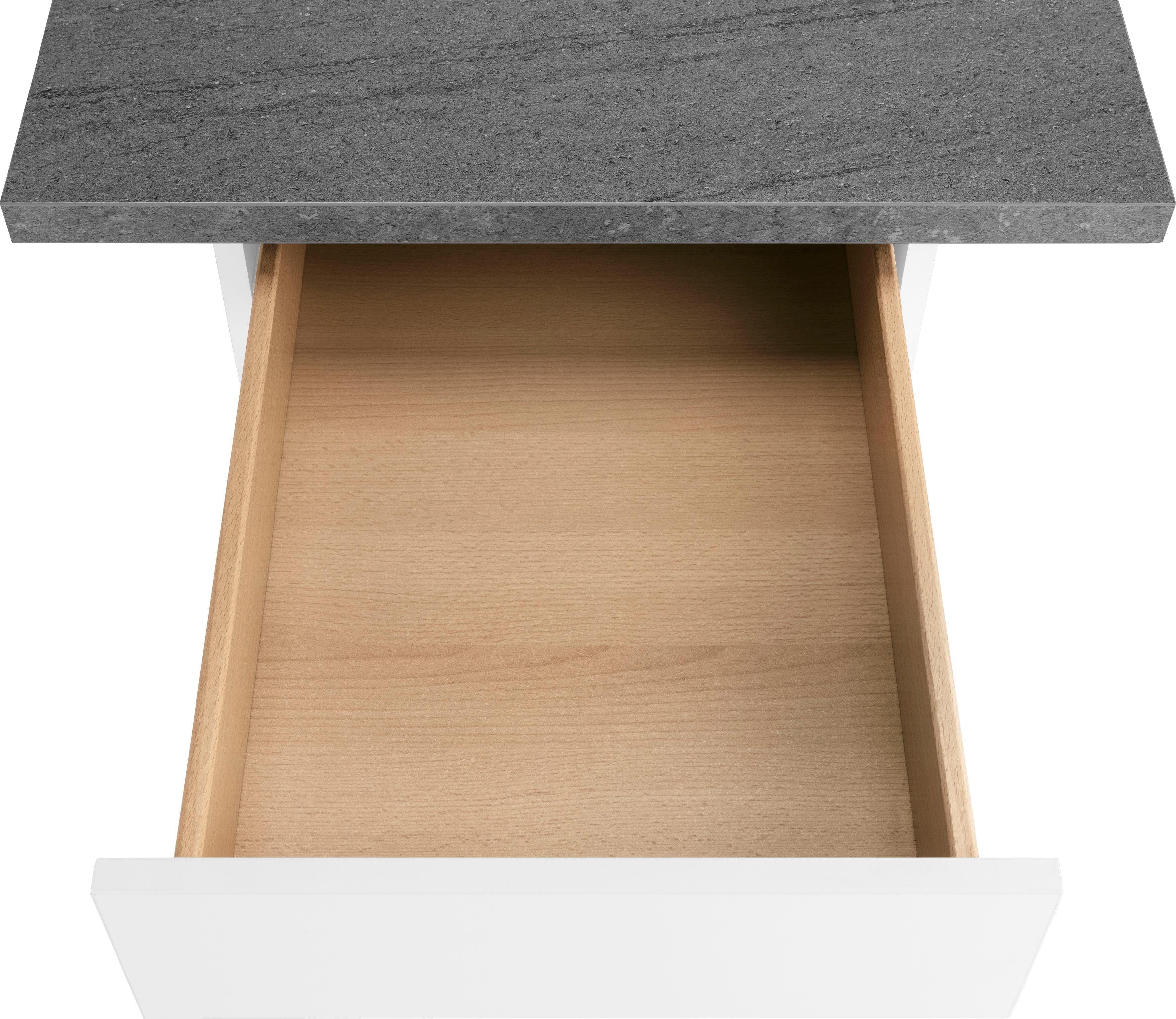OPTIFIT Winkelküche Roth, mit weiß/weiß-basaltgrau weiß Stellbreite cm E-Geräten, 175 x 210 