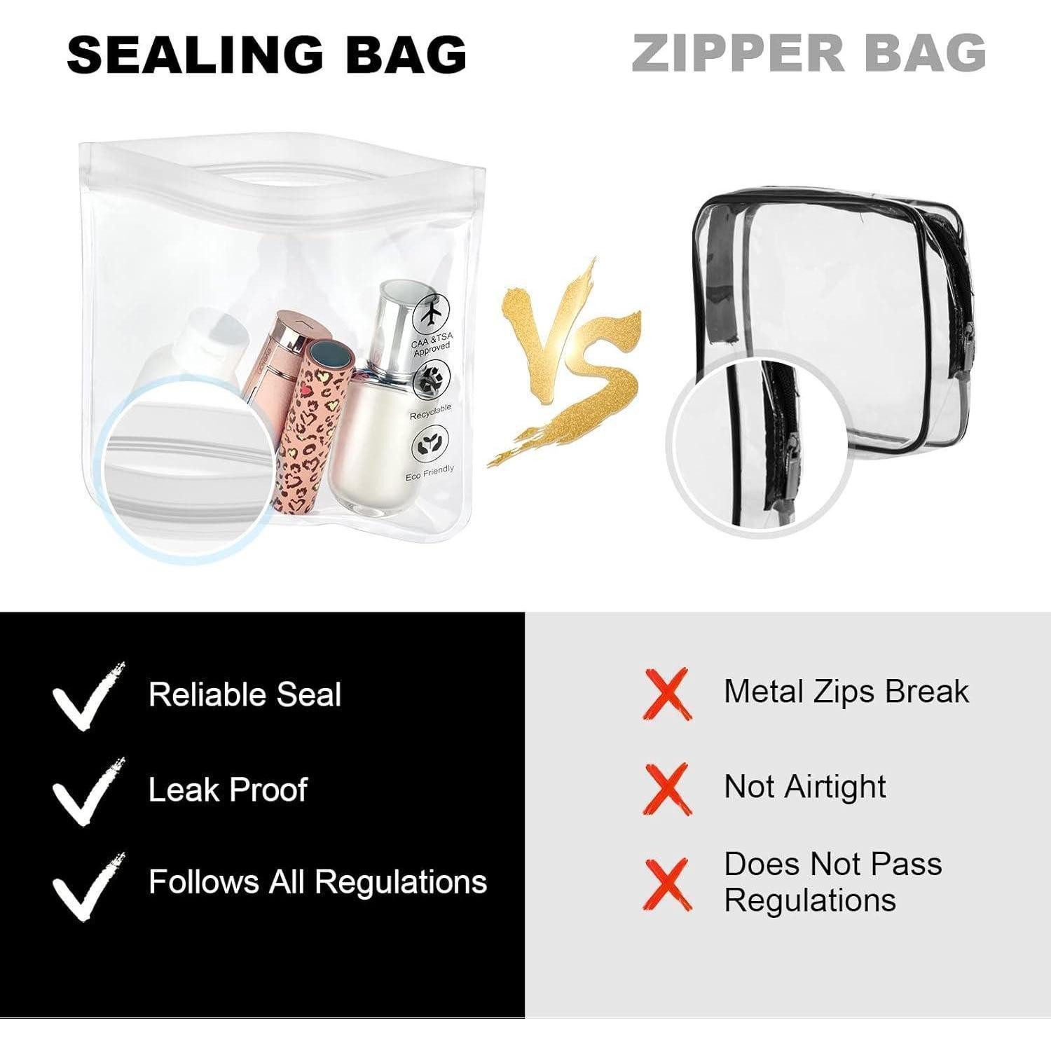 LuxusKollektion Liquidtasche Transparente 1L Flugzeugbeutel 20x20cm Kulturbeutel für Reisen