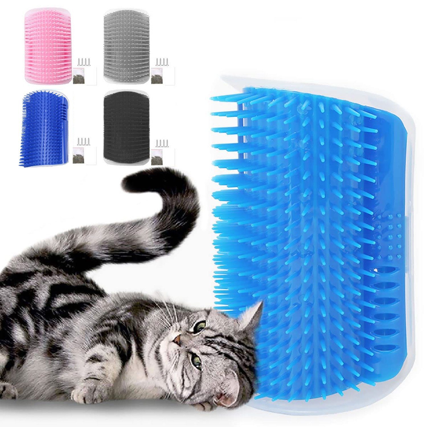HUNKA Kratzbaum Kratzbrett Katzenbürste 1 Stück, Kätzchen Selbst Pflege Massage Bürste, Einfache Installation