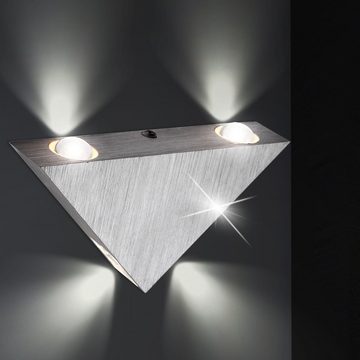 Globo LED Wandleuchte, LED-Leuchtmittel fest verbaut, Warmweiß, LED Wand Lampe ALU Strahler Ess Zimmer Beleuchtung silber Küchen