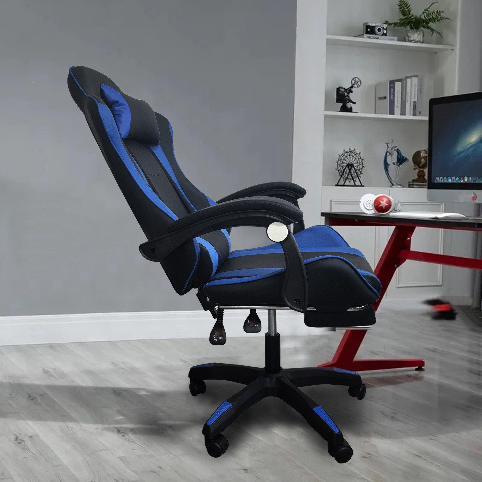 HTI-Living Gaming-Stuhl Gamingstuhl Krit Relax (Stück), Drehstuhl höhenverstellbar Kippfunktion Fußstütze