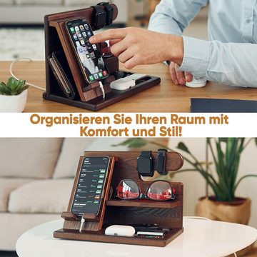 Lollanda Organizer Holz Telefon Dockingstation Männer, Schreibtisch Organizer Holz, Handy und Schlüssel Organizer, Nachttisch, Schreibtisch Organizer