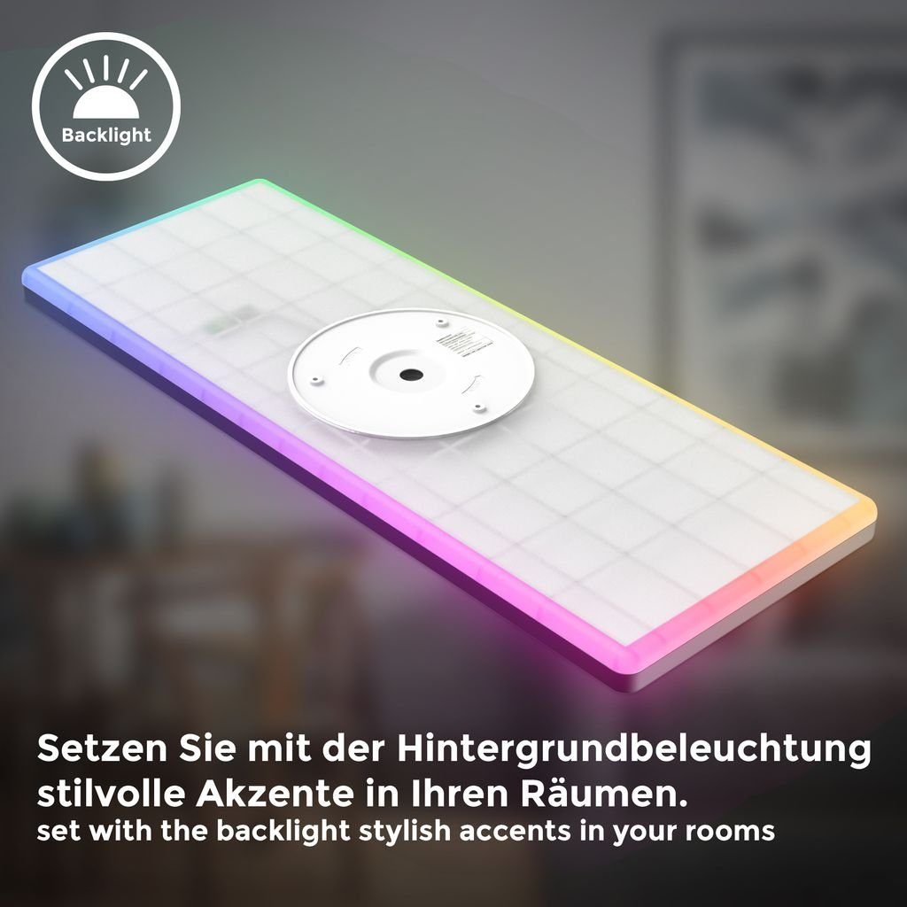 B.K.Licht Deckenleuchte LED LED Farbwechsler Lumen Kaltweiß, BKL1555, - 4000K Panel integriert, 22W fest 58x20cm ultra-flach Dimmfunktion, Farbwechsel - dimmbar Wohnzimmer Backlight 3000 schwarz Fernbedienung Deckenlampe RGB Neutralweiß, Warmweiß