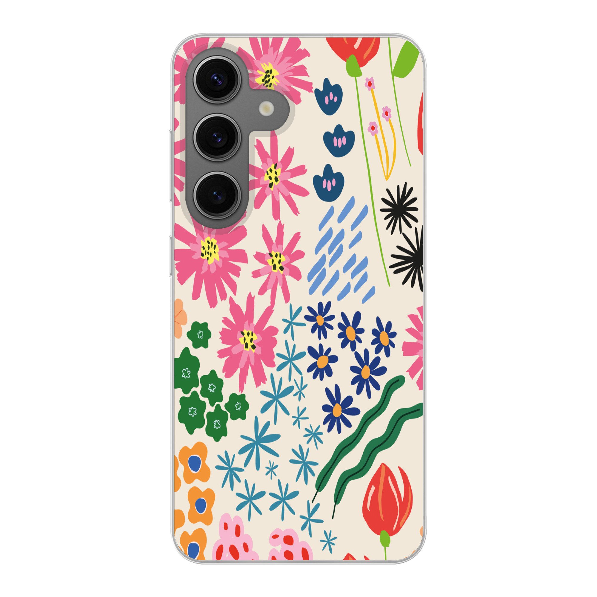 Handyhülle für Samsung Galaxy S24 Blume - Blätter - Feldblumen