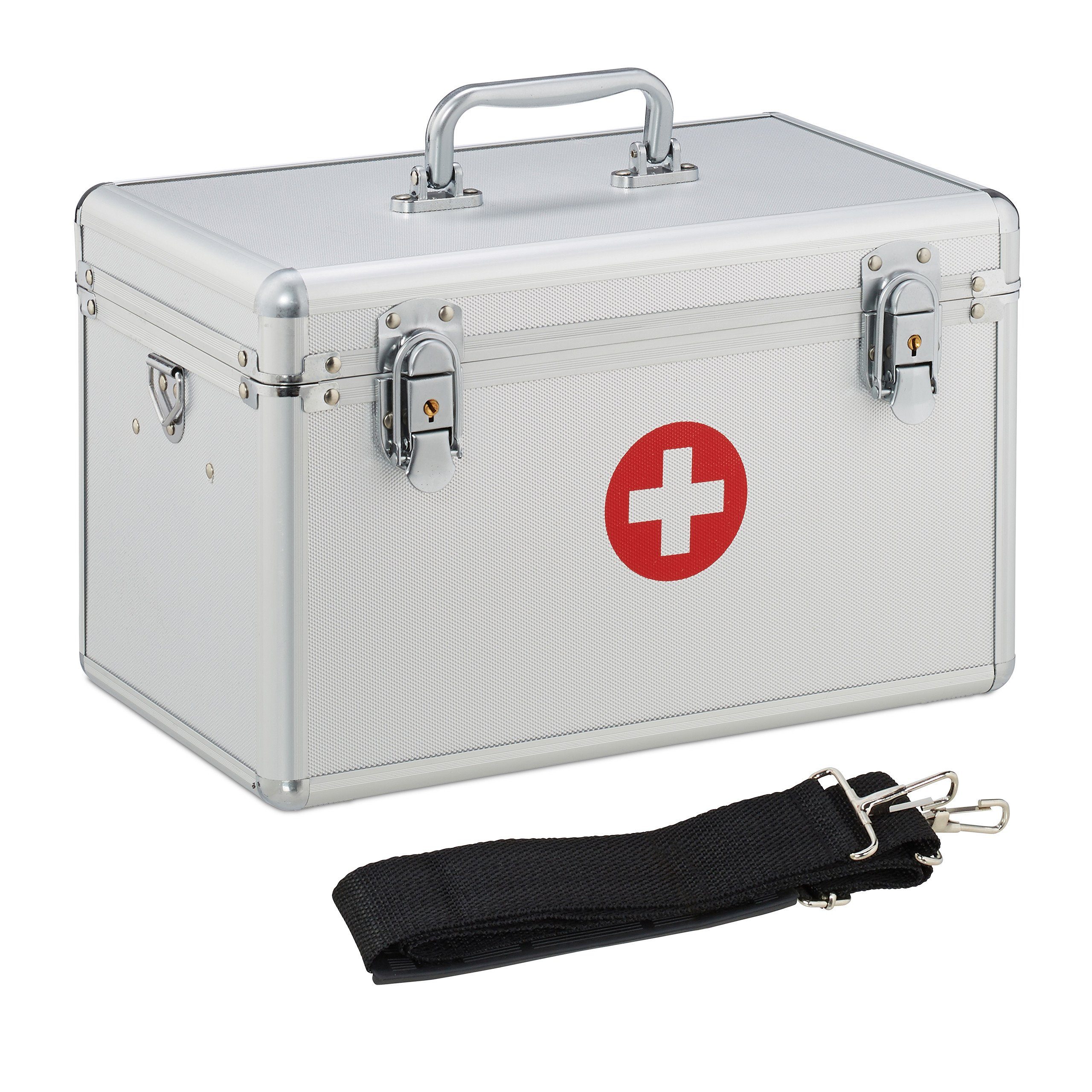 Medizinschrank Aluminium Hilfe relaxdays Koffer Erste