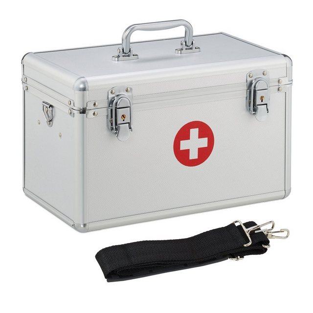 relaxdays Medizinschrank “Erste Hilfe Koffer Aluminium”