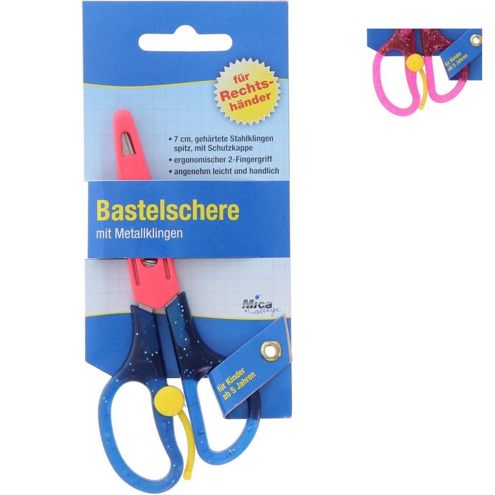 MICA Papierscheren Kinderschere - spitz - für Rechtshänder