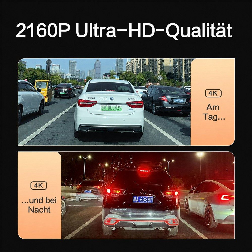 Imou S800 Pro 4K Doppelkamera Dashcam (4K Ultra-HD, WLAN, Sprachsteuerung, Dual Kamera, Nachtsicht, G-Sensor, Rückfahrkamera) – Bild 4 von 5