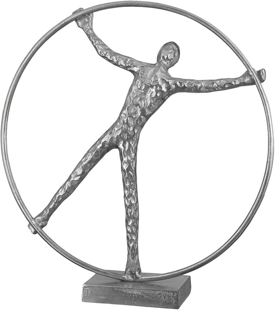 Casablanca by Gilde Skulptur Casablanca Skulptur Gym Wheel Aluminium Figur silberfarben Höhe 41 cm (1 St)