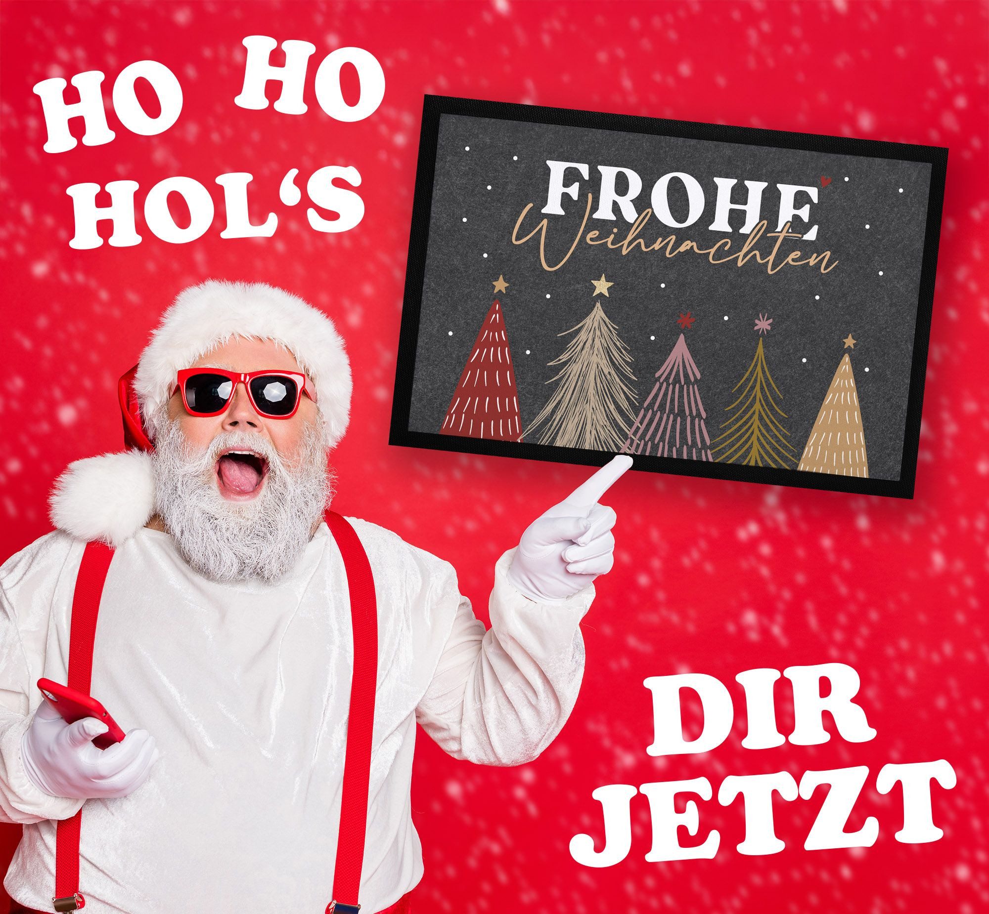 MoonWorks Fußmatte Fußmatte Frohe Weihnachten winterliches Skandi-Style Bau günstig online kaufen