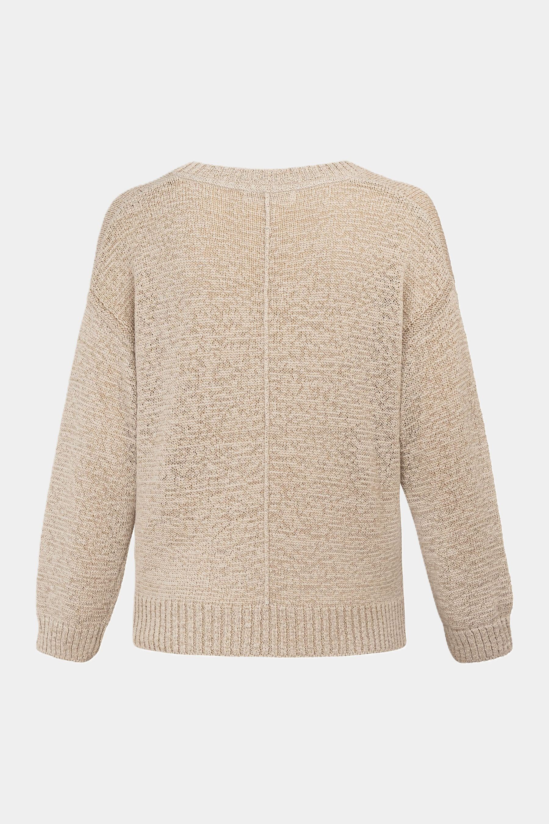 Zaubermond Strickpullover Strickpullover mit V-Ausschnitt KIESEL günstig online kaufen