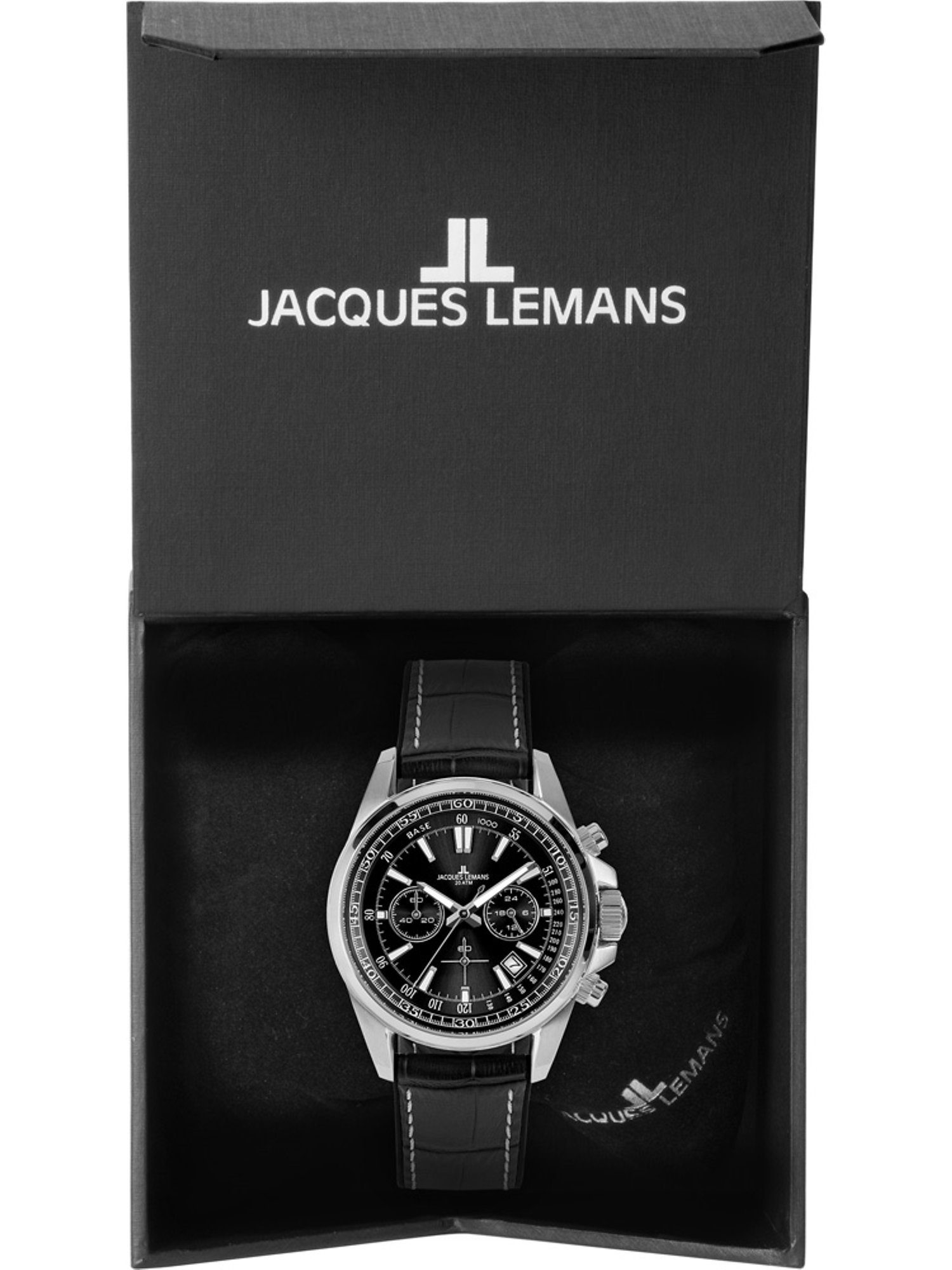 Jacques Lemans Chronograph Jacques Lemans Herren-Uhren Analog Quarz, Klassikuhr