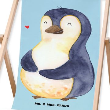 Mr. & Mrs. Panda Gartenliege Pinguin Diät - Eisblau - Geschenk, Sonnenliege, Abnehmen, Selbstrespe, 1 St., Abnehmbarer Bezug