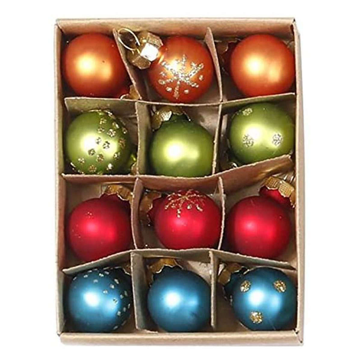 INGE-GLAS® Weihnachtsbaumkugel Новогодние шары MilleFiori, Ø 2 cm, 12 Stück