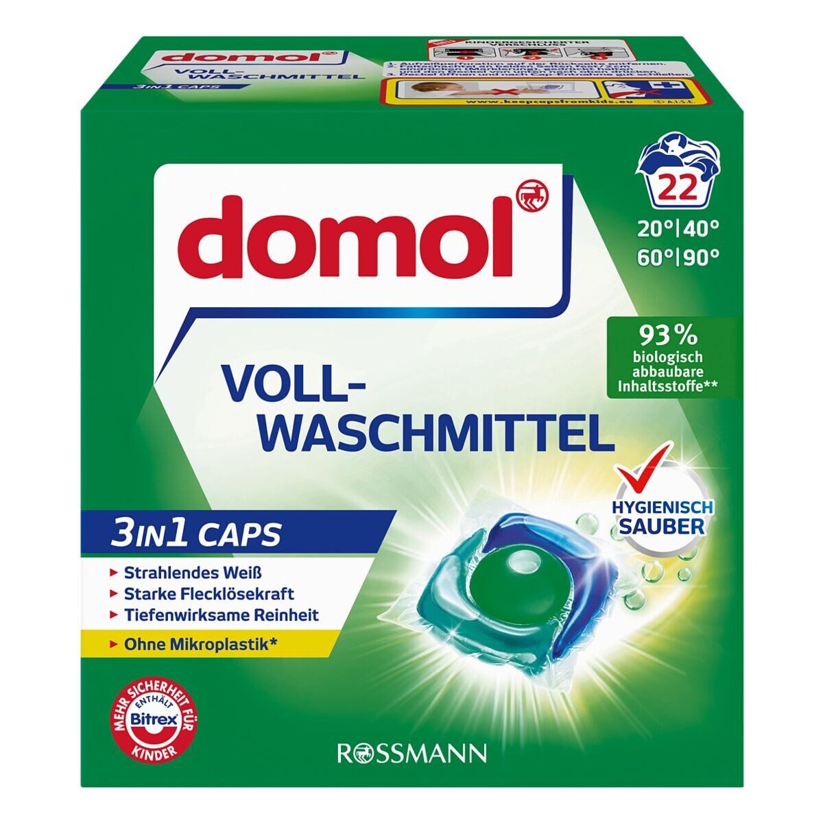 Domol 3in1 CAPS Vollwaschmittel (22 WL, 22 Caps)