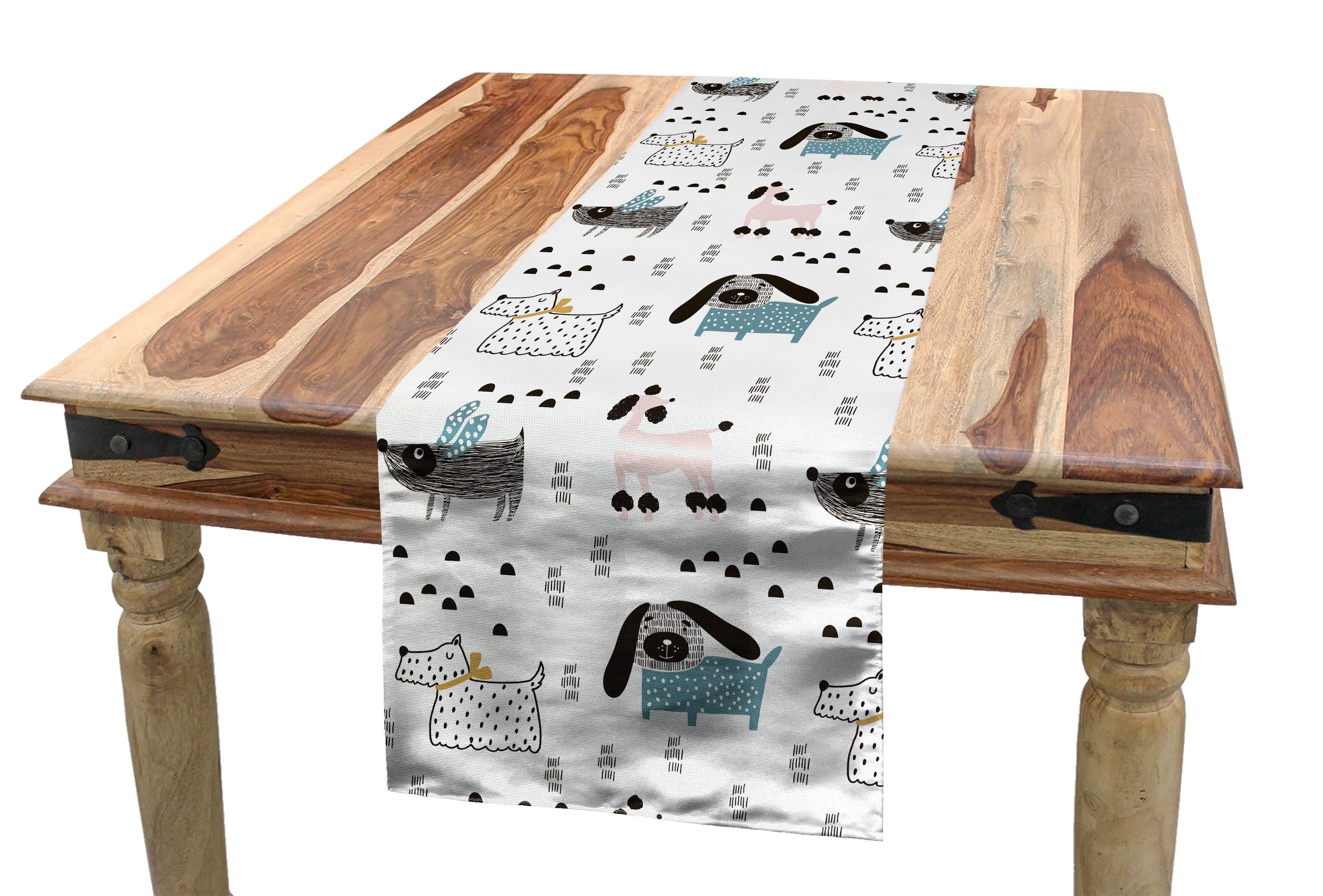 Abakuhaus Tischläufer Esszimmer Küche Rechteckiger Dekorativer Tischläufer, skandinavisch Pur Breed Dog Pattern