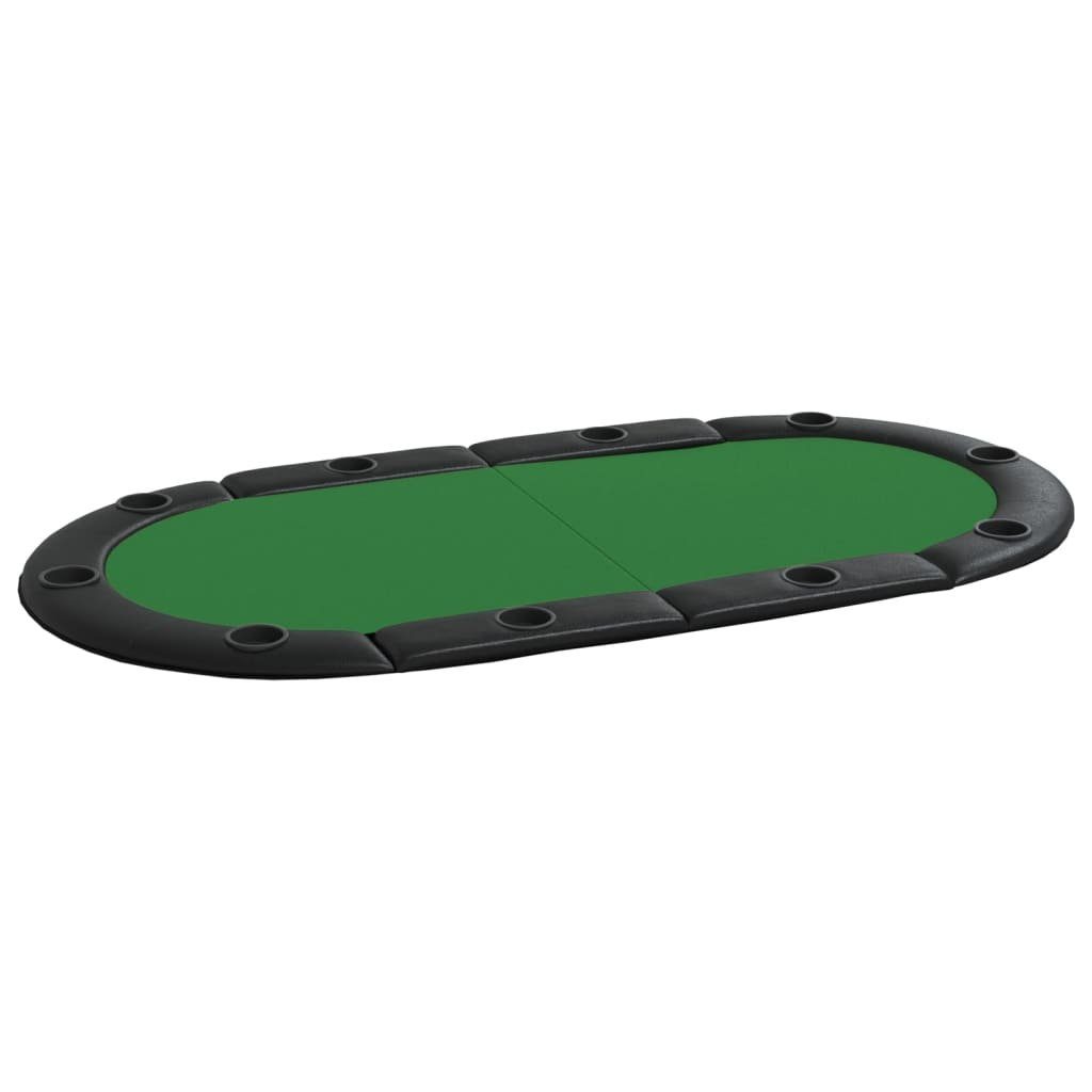 vidaXL Spieltisch Poker-Tischauflage Klappbar 10 Spieler Grün 208x106x3 cm, (1-tlg)