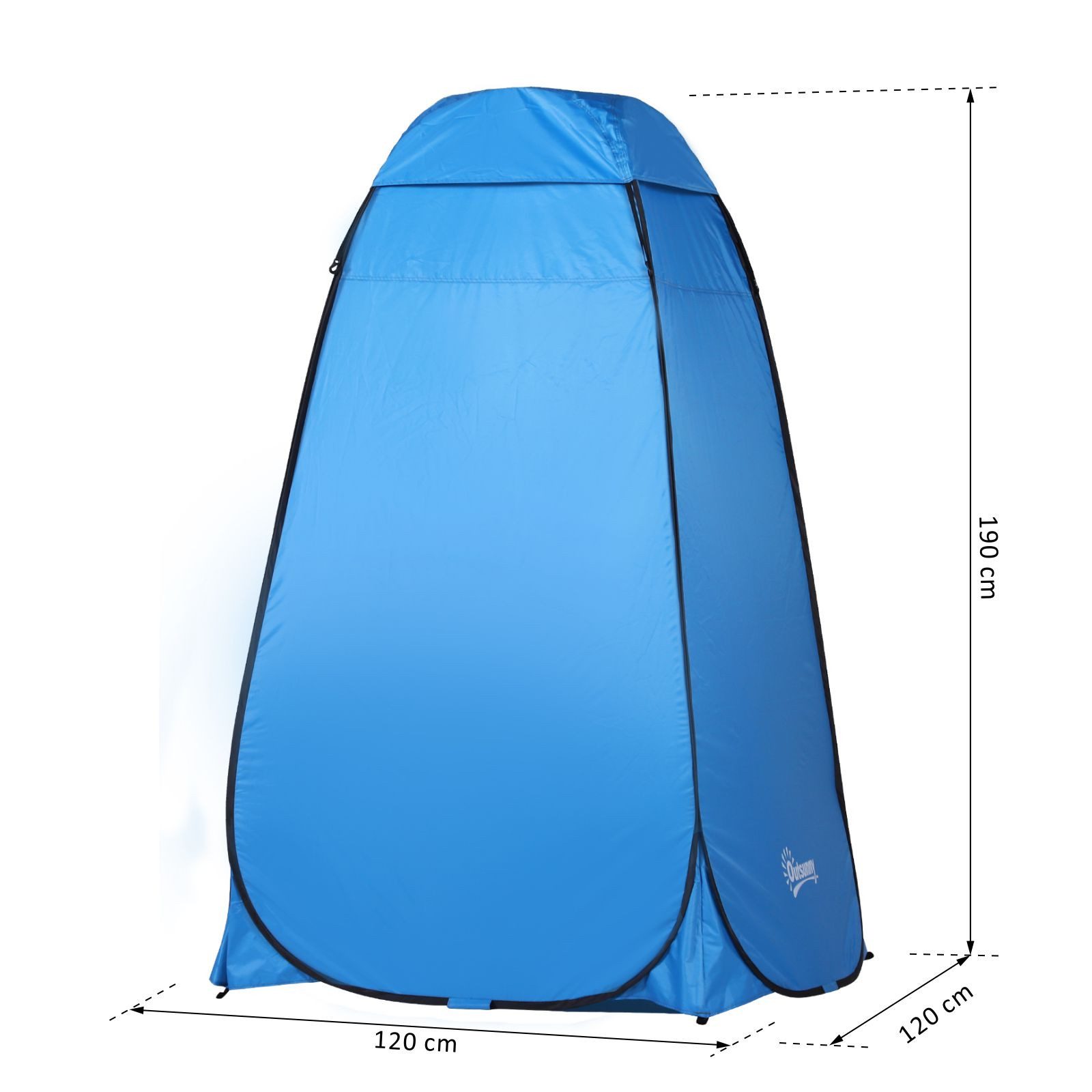 Outsunny Faltzelt Pop-up, tragbare mit Tragetasche, Fenster, mobile Umkleidezelt, Personen: 2 (Toilettenzelt, 1 tlg., Duschzelt), für Garten, Balkon, Himmelblau
