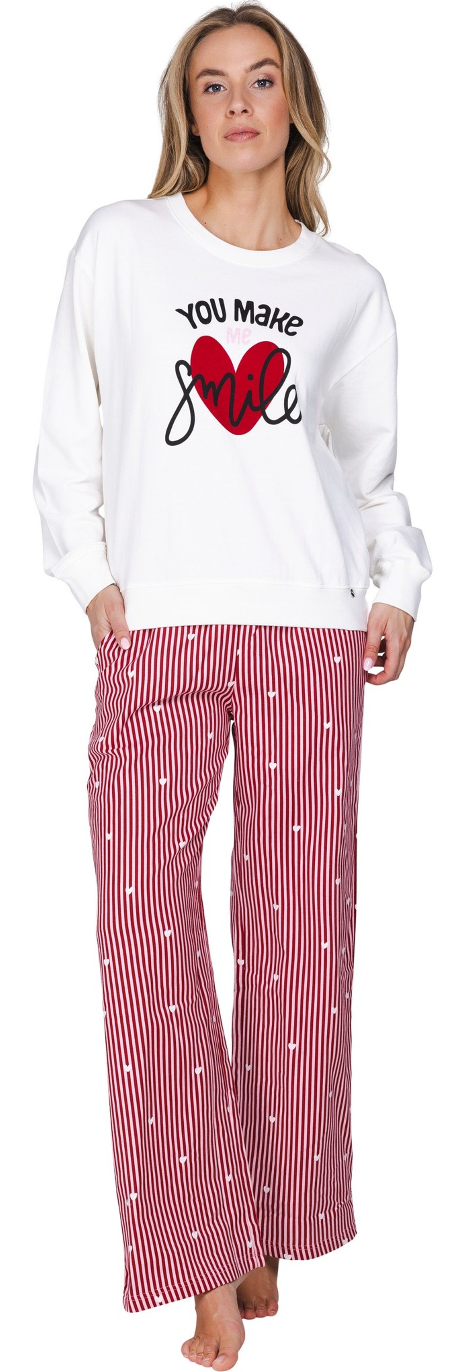 Rebelle Schlafanzug Damen Pyjama Langarm (2 tlg) Modisches Design
