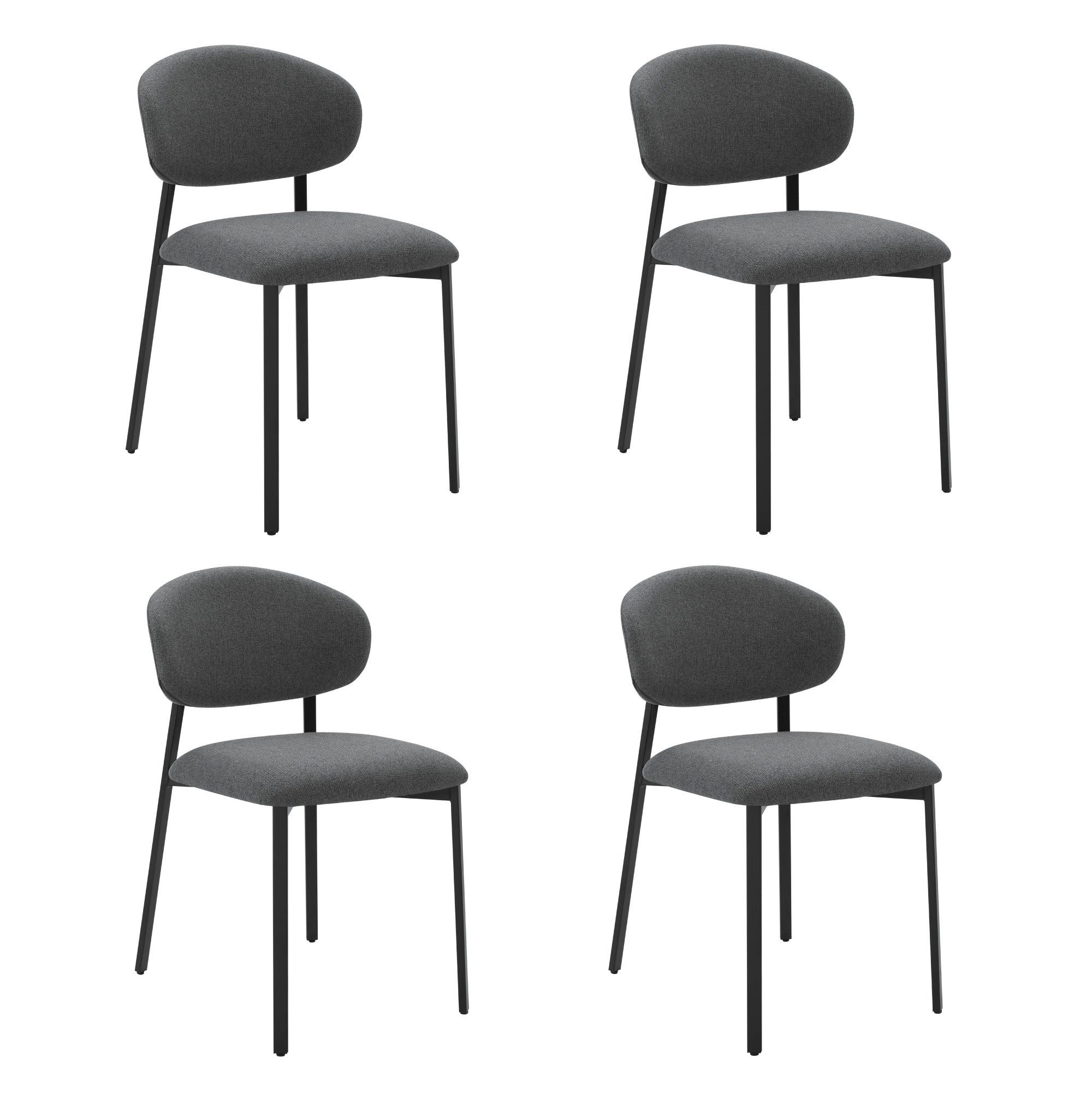 CHITA Esszimmerstuhl 4er Set ergonomisch mit Rückenlehne, OEKO-TEX, Bürostuhl (4er Set), Küchenstuhl, 4-Fuß-Stuhl, Metallgestell