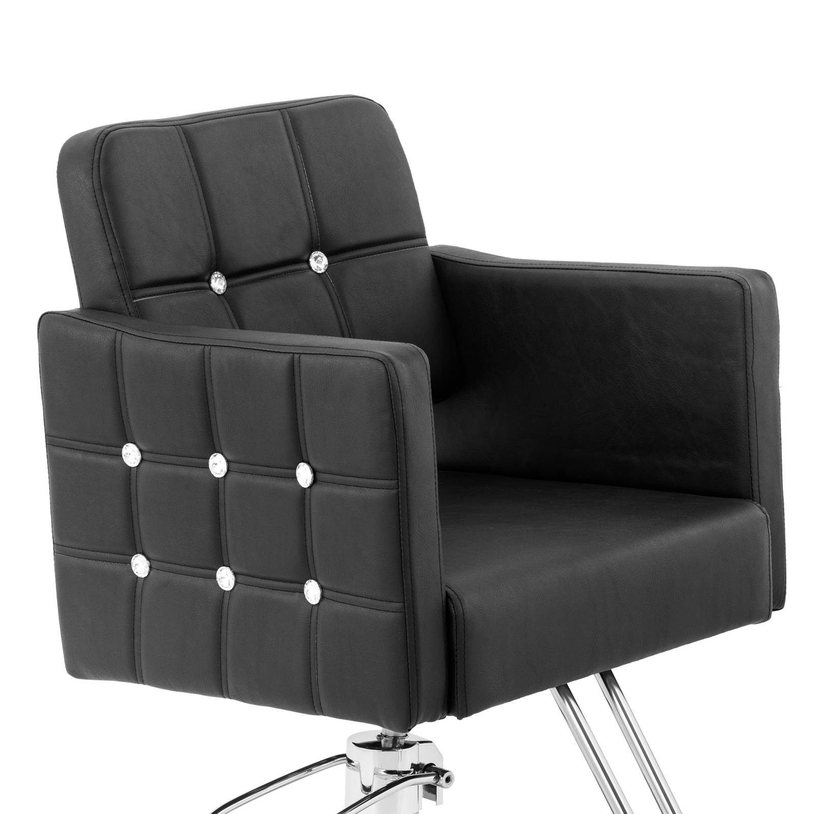 Physa Armlehnstuhl Friseurstuhl mit Fußstütze höhenverstellbar Barber-Stuhl 150 kg Cottam, Schwarz – Bild 3 von 5