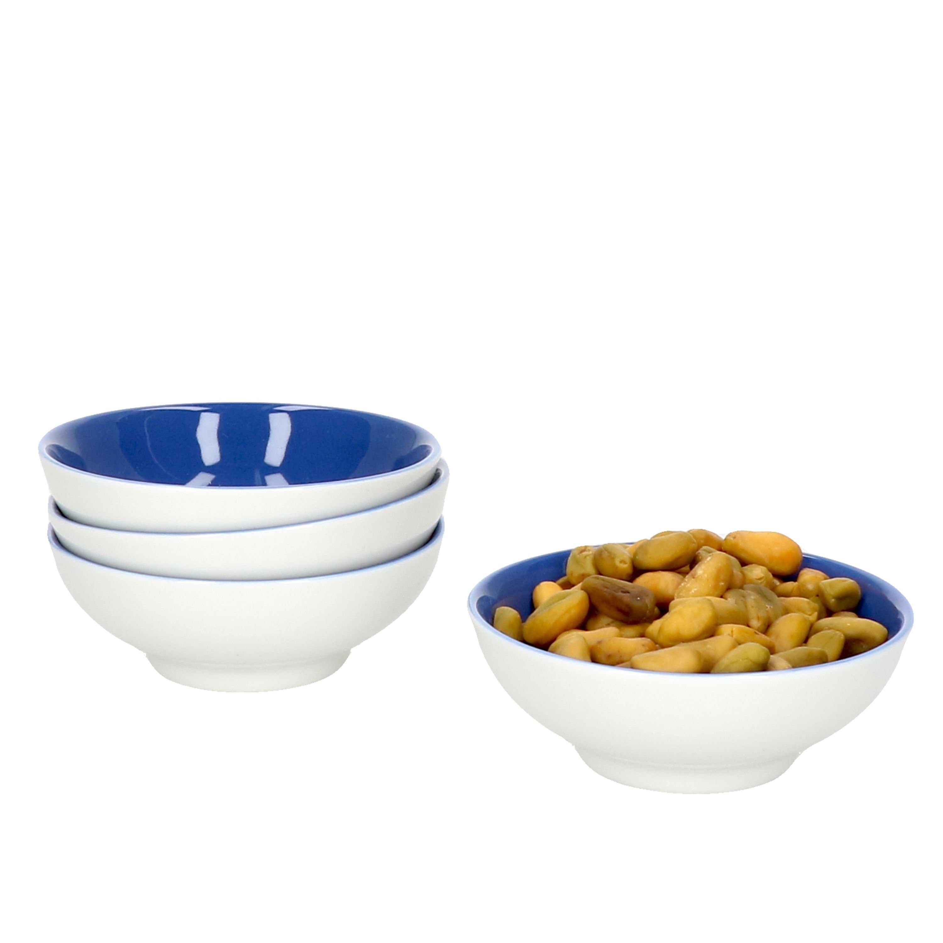 Ritzenhoff & Breker Servierschale 4er Set Schale 8cm flach Indigo-Blau Doppio - Ritzenhoff 64230, Porzellan