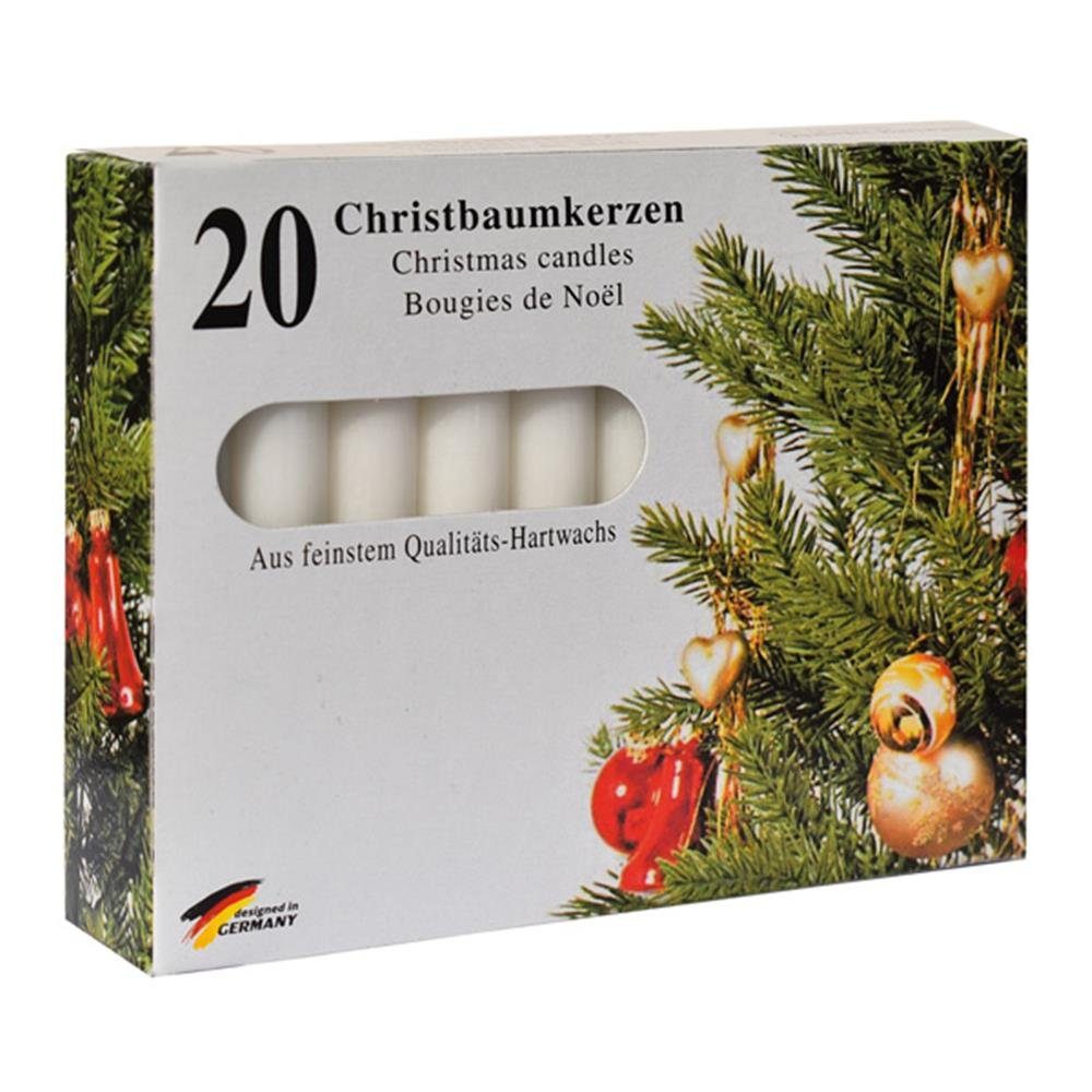 Idena Adventskerze Baumkerzen 20 Stück weiß 13 x 100 mm, Weihnachtsbaumkerz günstig online kaufen