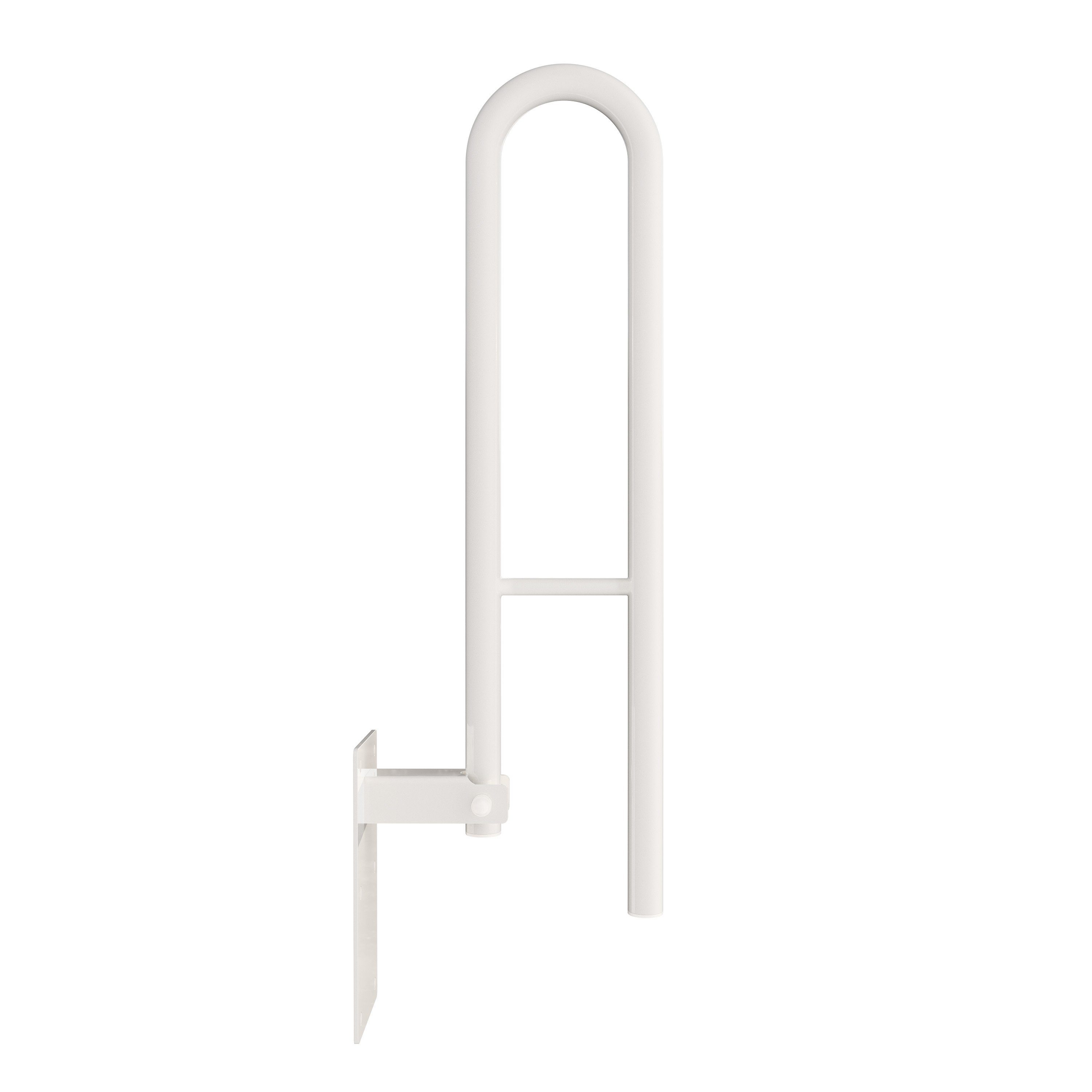 Aquabad® Stützklappgriff klappbarer Wandstützgriff Haltegriff, belastbar bis 150 kg, Weiß, 50 cm – Bild 3 von 5