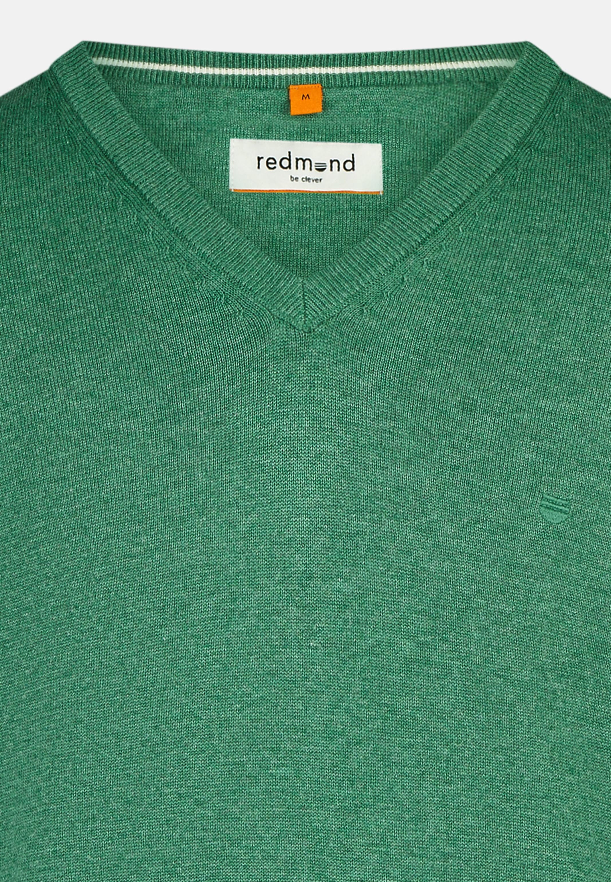 Redmond V-Ausschnitt-Pullover Basic (1-tlg) Pullover - Baumwolle - Atmungsaktiv - Weicher Feinstrick