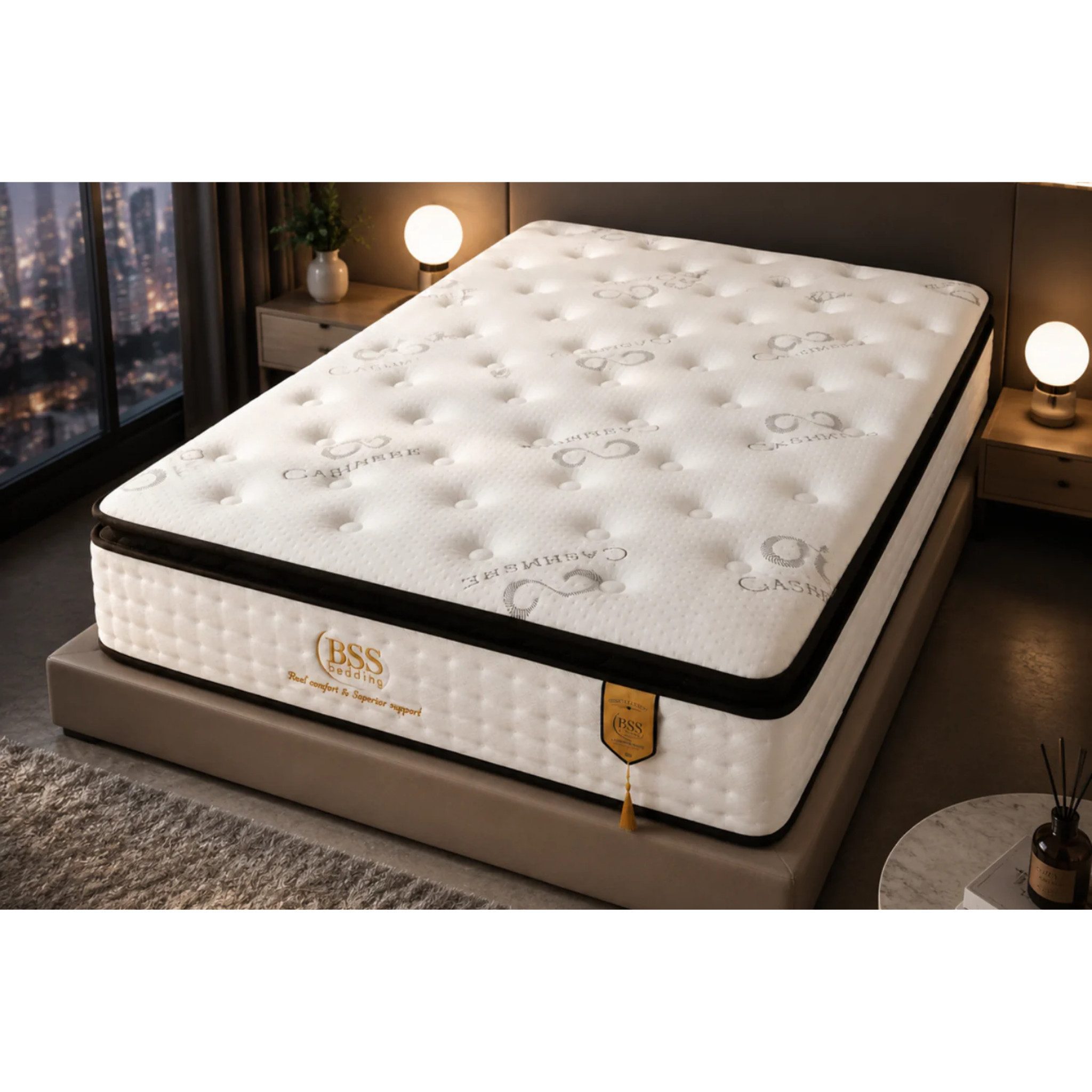 Taschenfederkernmatratze mit Topper Luxus Boxspringmatratze 90x200, 140x200 cm & weitere Größen, gowoll, 30 cm hoch, (Hyper & Extra Komfort Schaum, Komfortschic – Bild 4 von 5