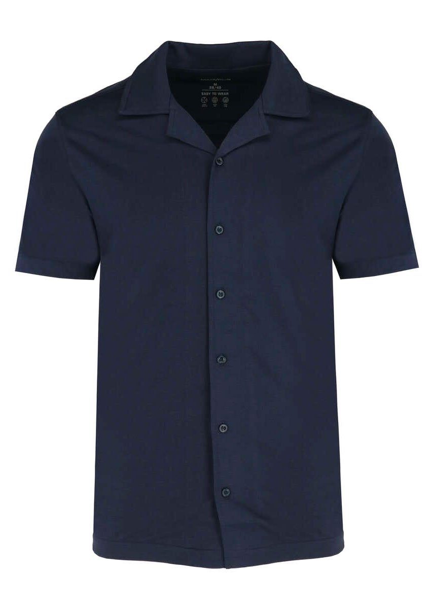 MARVELIS Poloshirt Poloshirt - Modern Fit - Polokragen - Einfarbig - Dunkelblau