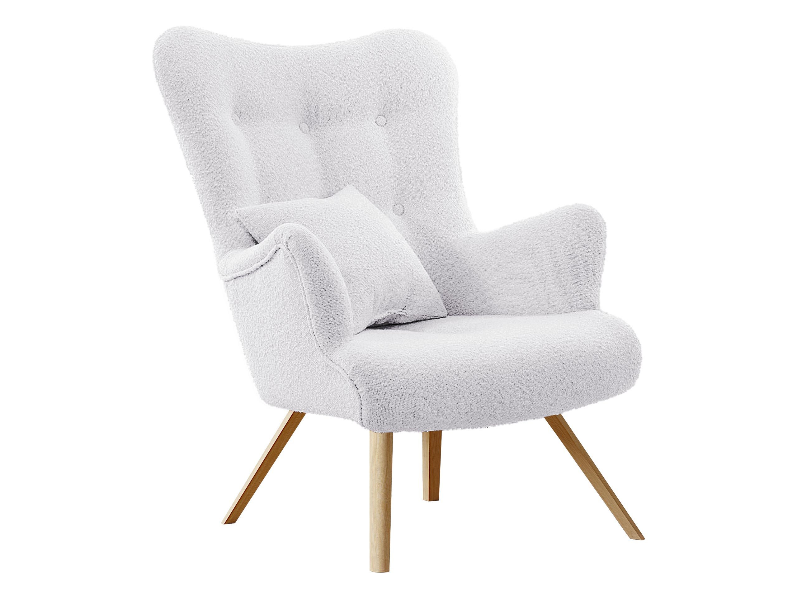 MIRJAN24 Sessel Skand Boucle (mit Wellenfeder), mit Kissen, Freistehender, skandinavischen Stil