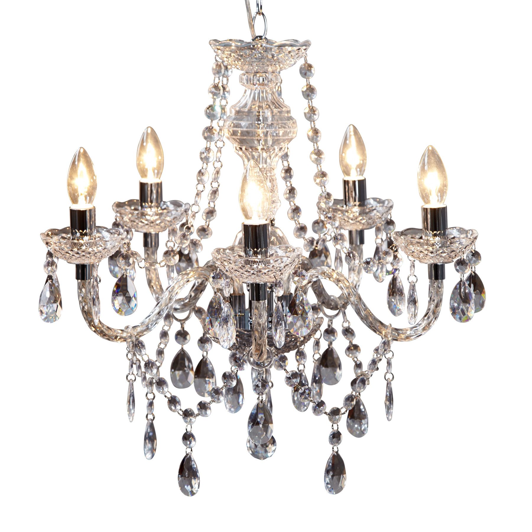 riess-ambiente Kronleuchter CRYSTAL 55cm klar, ohne Leuchtmittel, Hängelamp günstig online kaufen