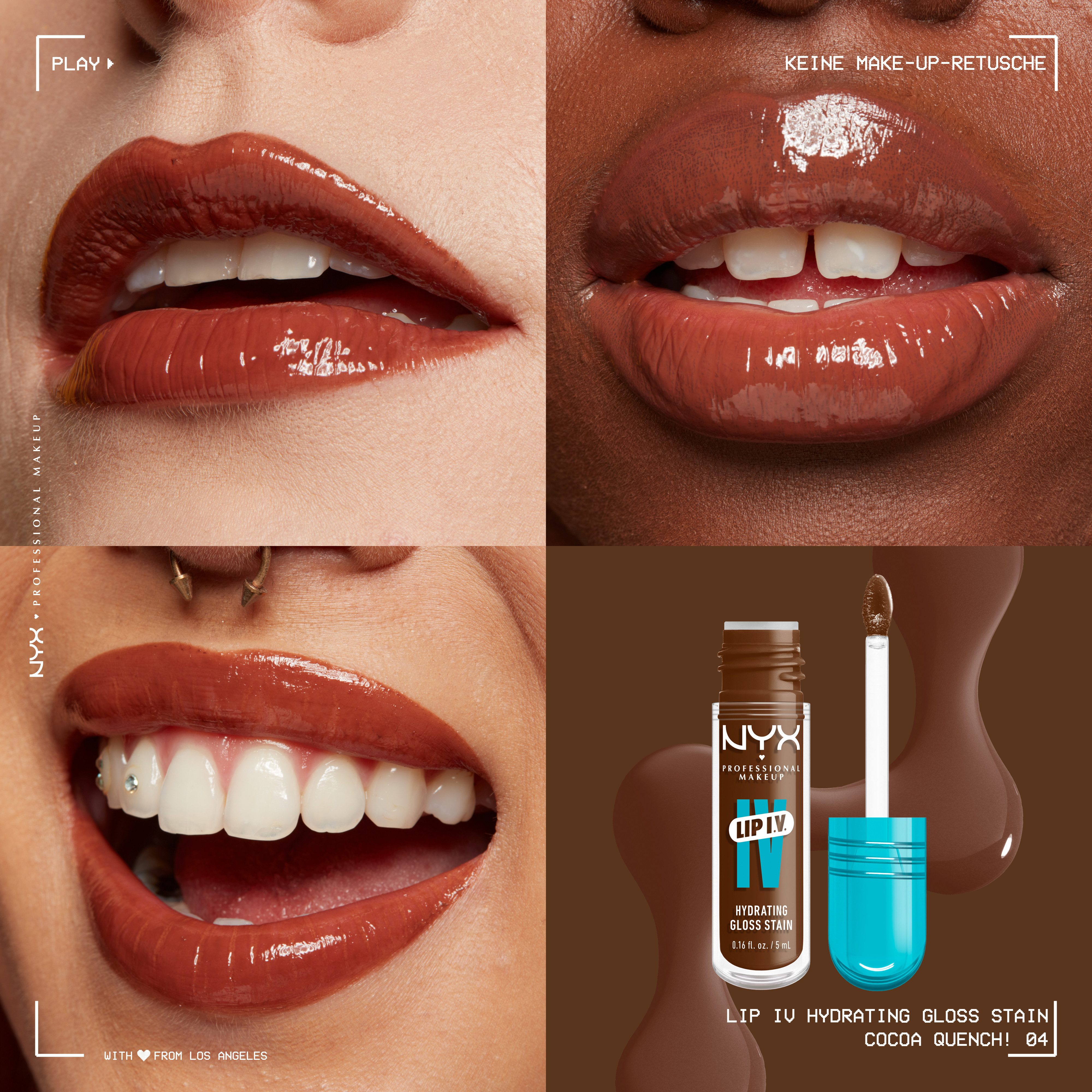 NYX PROFESSIONAL MAKEUP Lipgloss LIP IV GLOSS SERUM, gibt den Lippen einen unwiderstehlichen Wet-Look