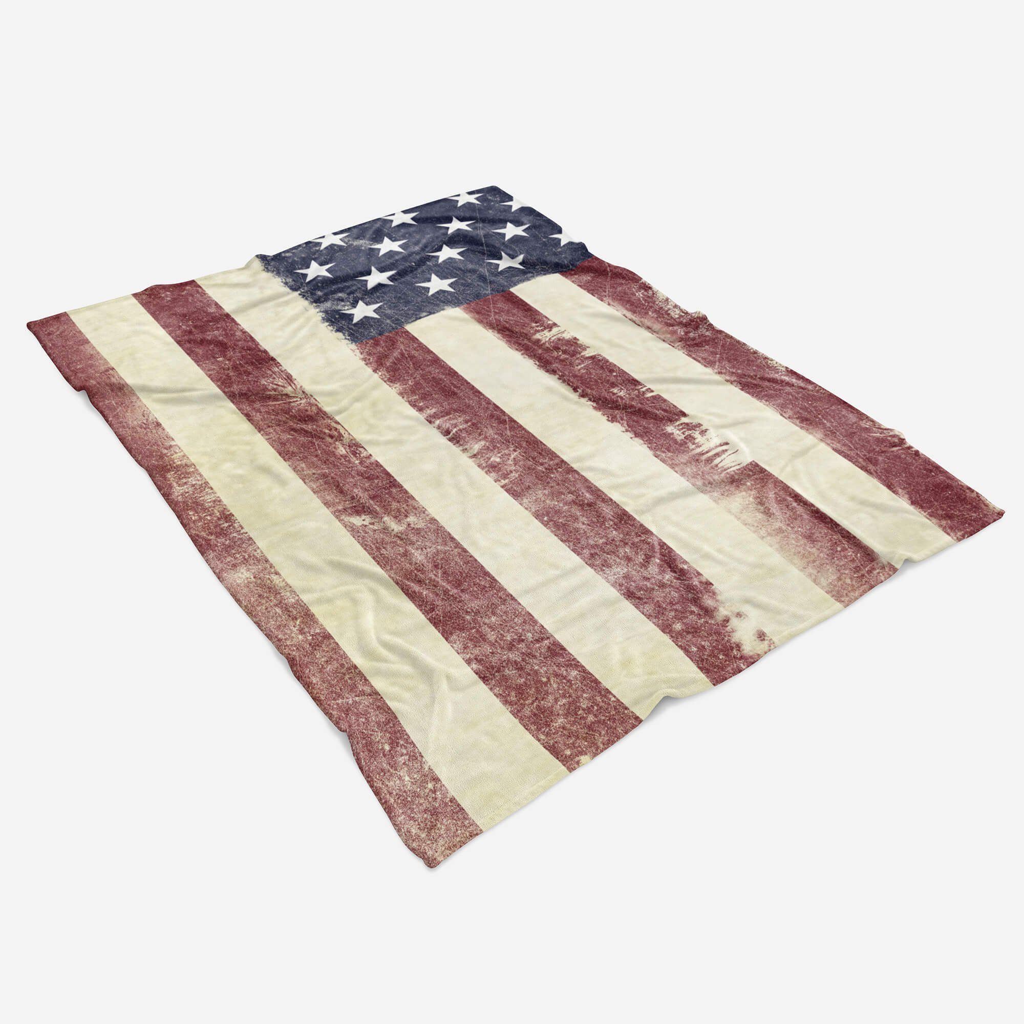 Flag, Strandhandtuch Baumwolle-Polyester-Mix Amerikanische Saunatuch Sinus Handtücher Art Fotomotiv (1-St), Kuscheldecke Handtuch mit Handtuch