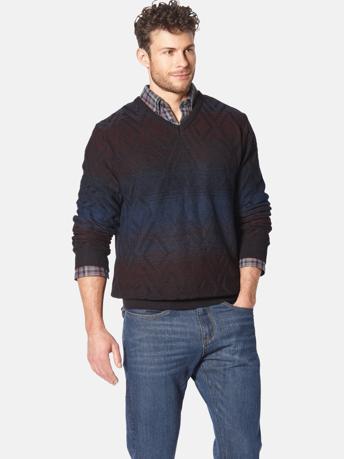 Babista V-Ausschnitt-Pullover ROMODETTI mit stilvollem Farbverlauf