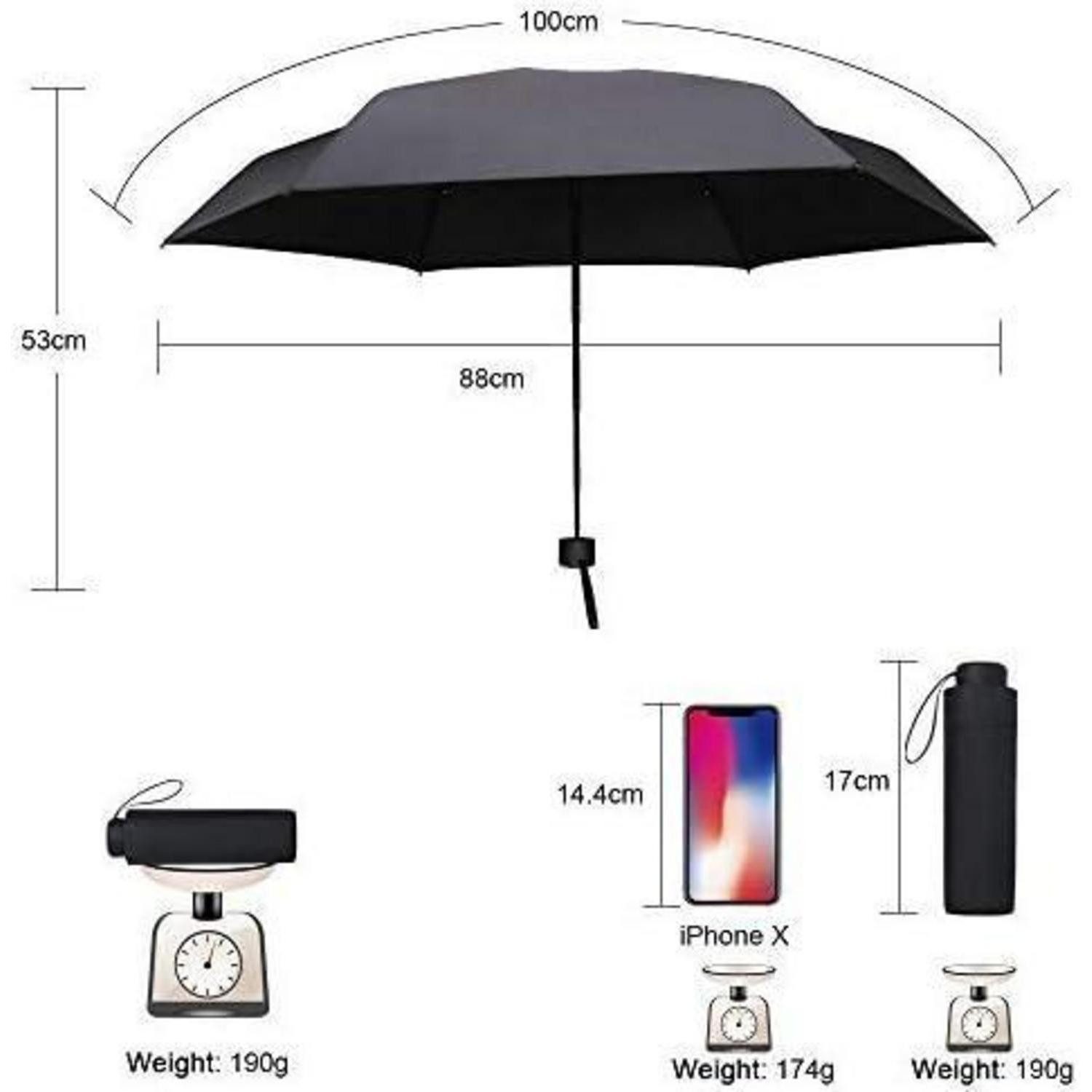 LuxusKollektion Taschenregenschirm Regenschirm Mini Umbrella Leicht faltender Taschenschirm UV-faltender